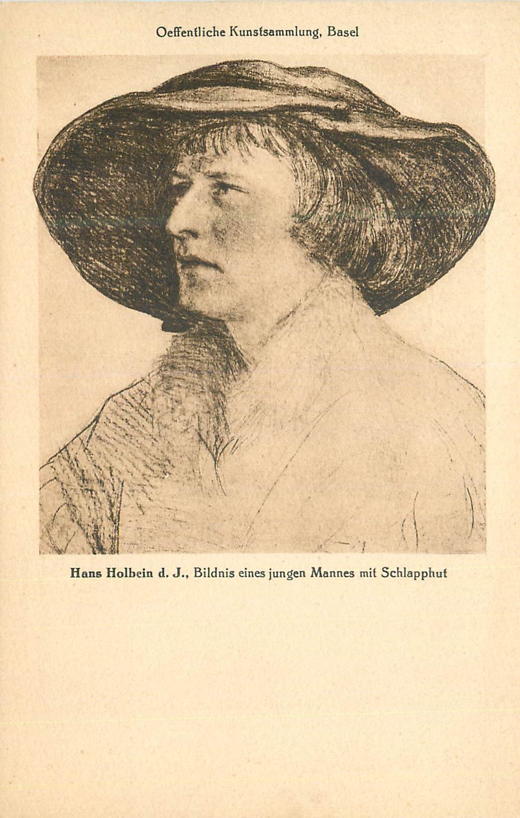 CPA Oeffentliche Kunstsammlung Basel Hans Holbein Bildnis eines jungen Mannes mit Schlapphut 