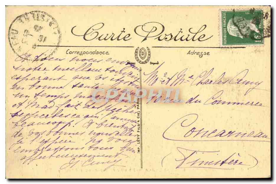 Carte postale — Correspondance — Imp. Levé & Cie Paris — Reverso
