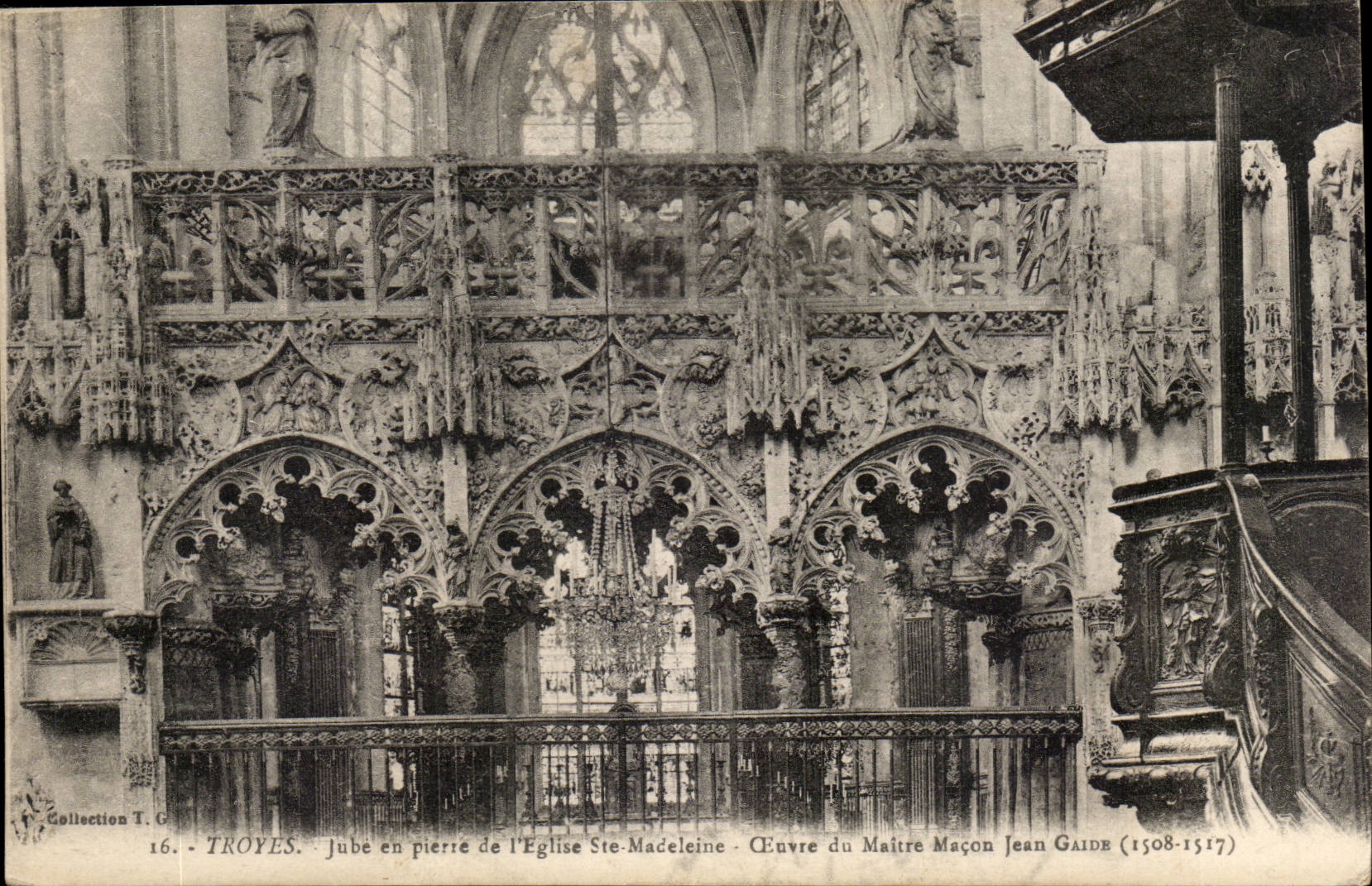 Troyes - Jube en pierre de l'Église Ste-Madeleine — œuvre du Maître Maçon Jean Gaide (1508-1517)
