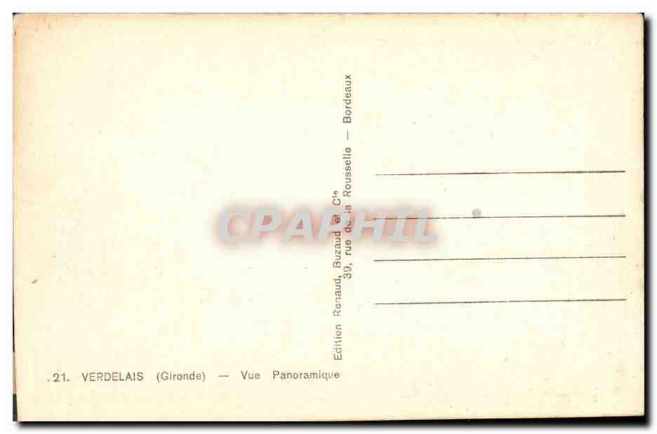 Verdelais CPA Vue panoramique — Back