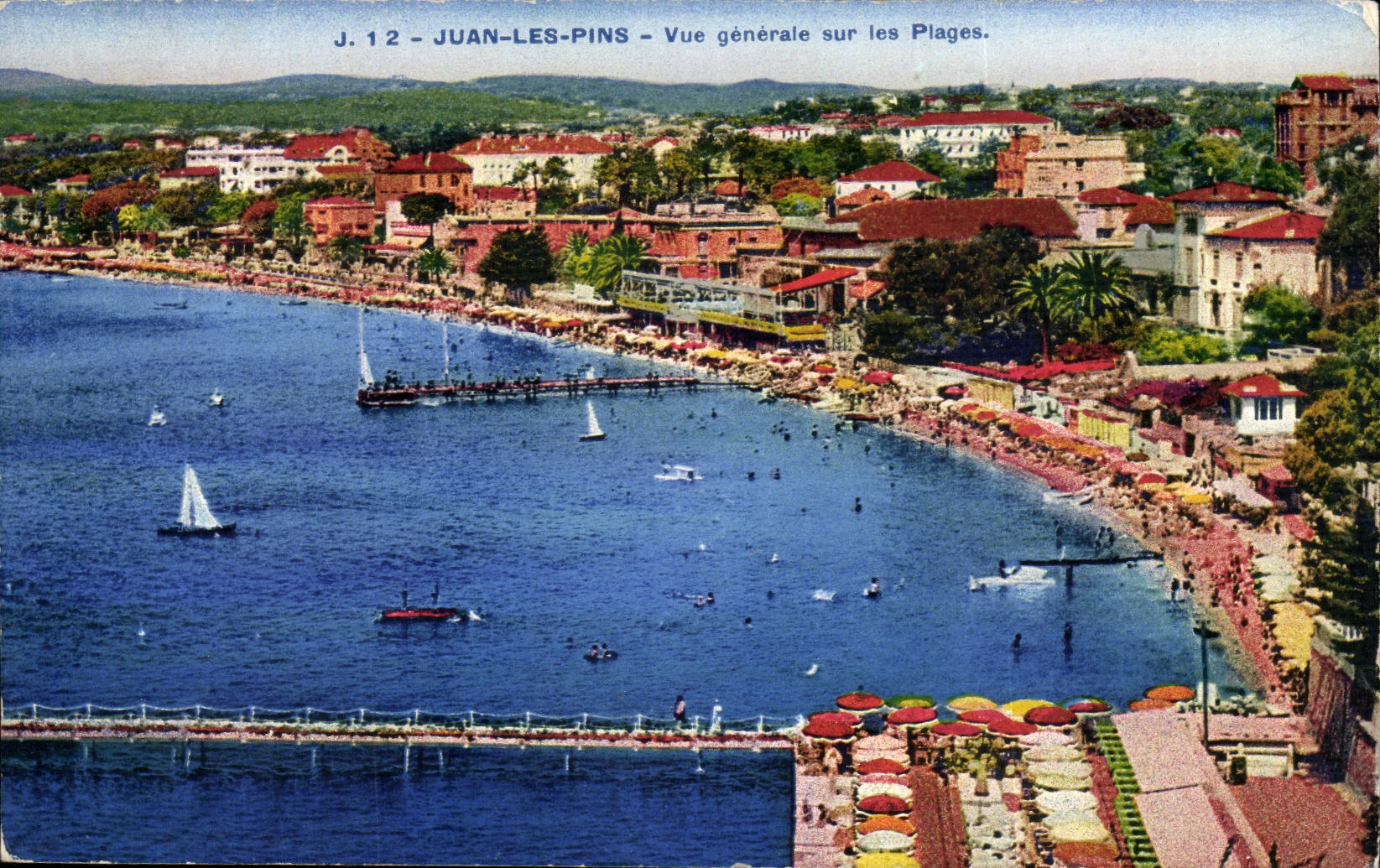 Juan les Pins CPA Vue generale sur les plages