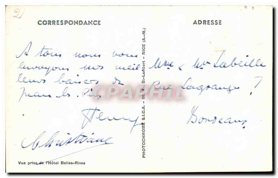 Juan les Pins CPA Vue generale sur les plages — Rückseite