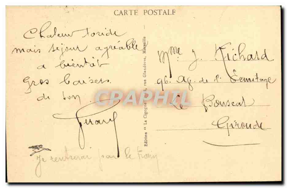 Marseille CPA La cathedrale et la Joliette — Rückseite