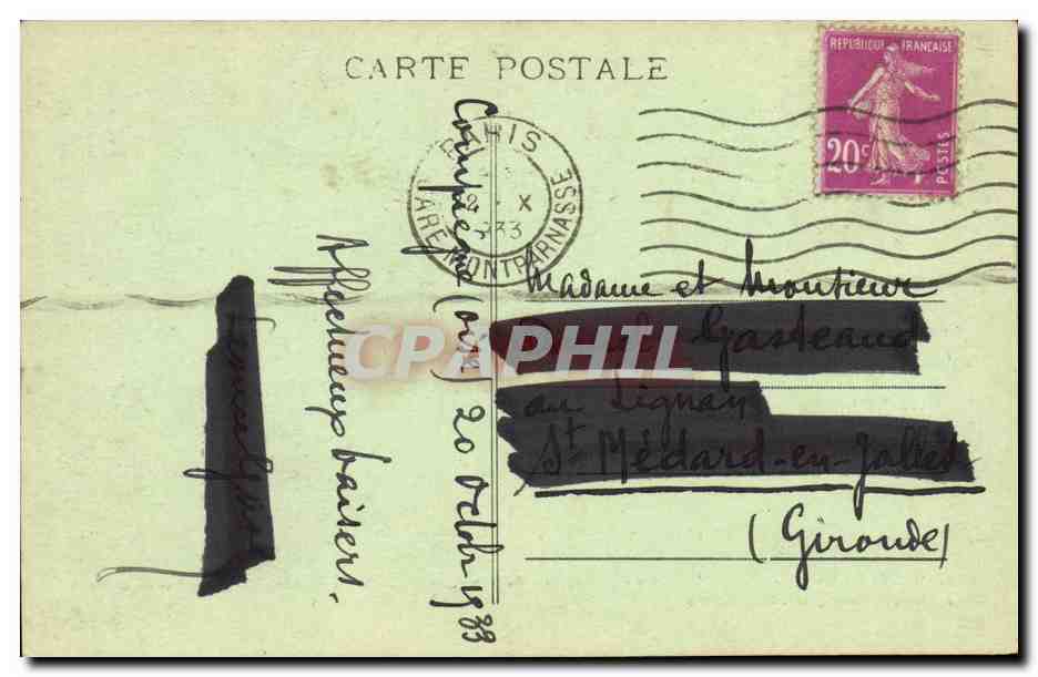 Foresta di Compiegne — Clairière della Vittoria — Posizione del Treno del Maresciallo Foch, 11 Novembre 1918 — Cliché J. Pennequin — Verso