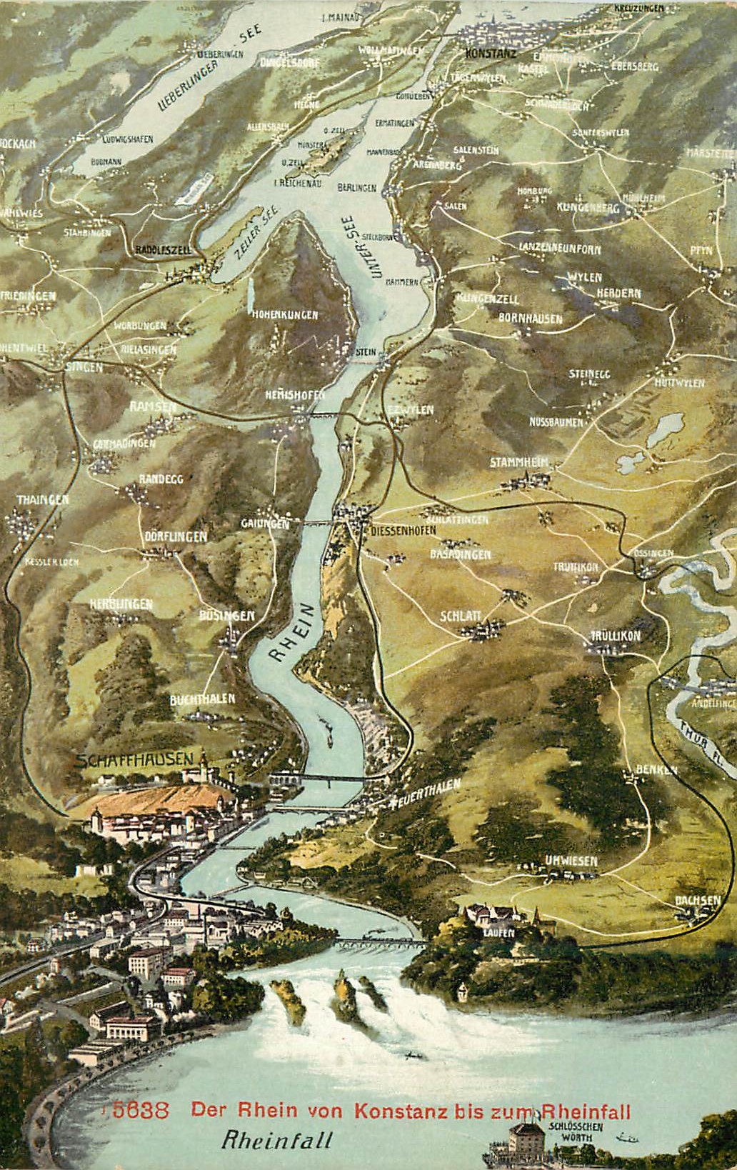 CPA Der Rhein von Konstanz bis zum Rheinfall