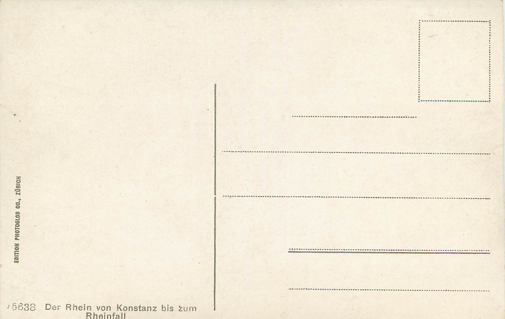 CPA Der Rhein von Konstanz bis zum Rheinfall — Rückseite