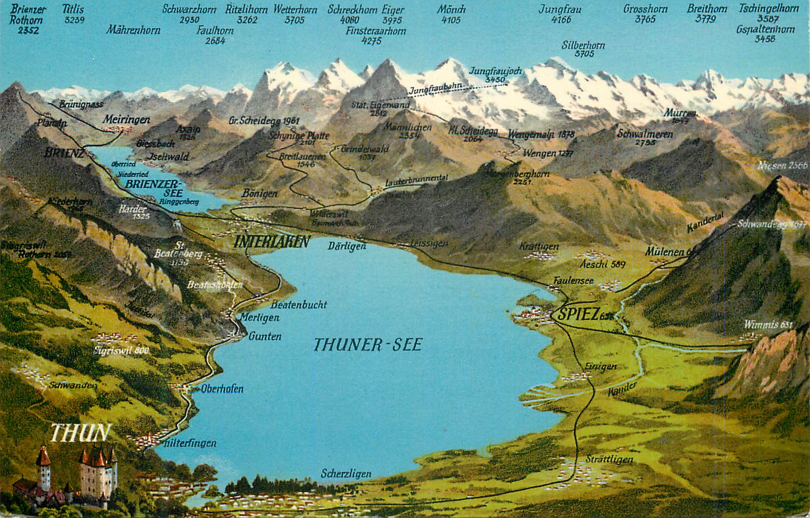 CPA Thun Thuner See Thun Mit Berner Oberland Verlag H Steinhauer Interlaken