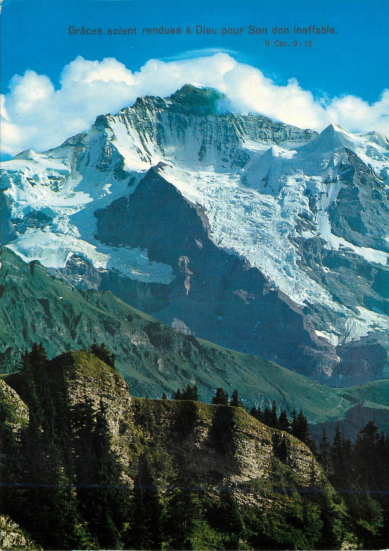 CPA Graces soient rendues Dieu pour Son don ineffable Jungfrau Editions A Deriaz Baulmes Bateau