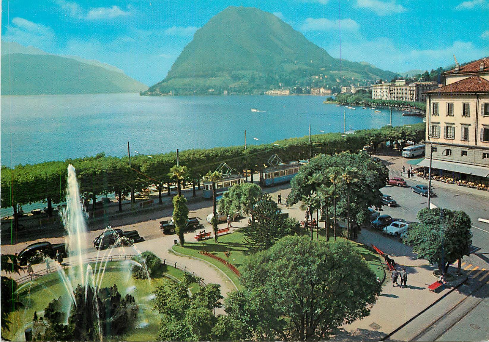 CPM Lugano Plazza A Manzoni Monte S Salvatore Plazza A Manzoni und Blick auf den Monte s Salvatore Plazza A Manzoni et v