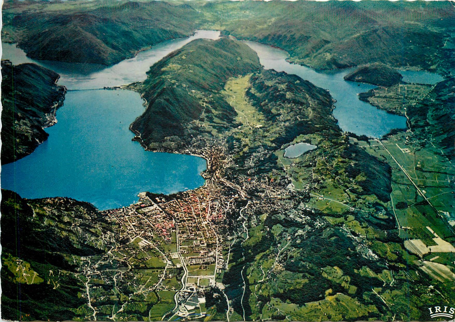 CPM Panorama aereo del Lago di Lugano Ed Beccarelli C Lugano Foto a colori di A pancaldi