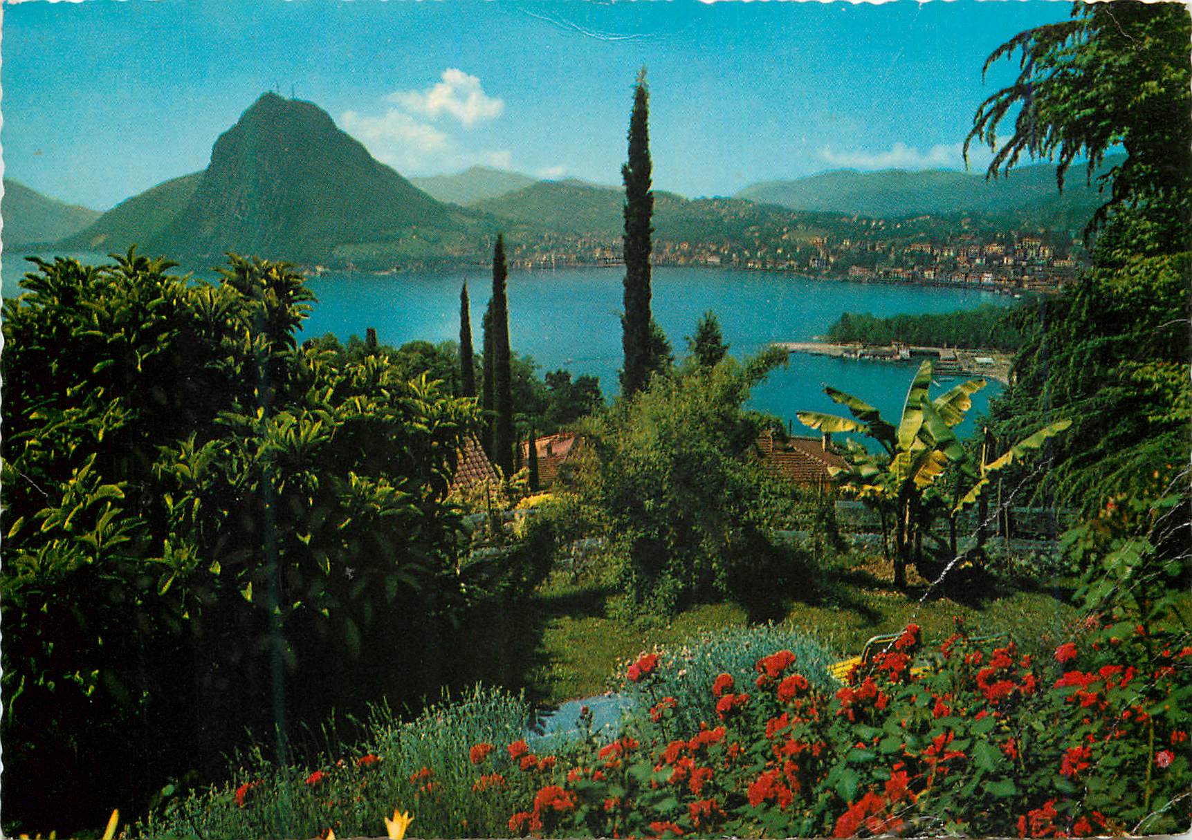 CPM Lugano Lago di Lugano Monte S Salvatore visto de Castagnola Blick von Castagnola auf den Luganer see und Monte S Sal