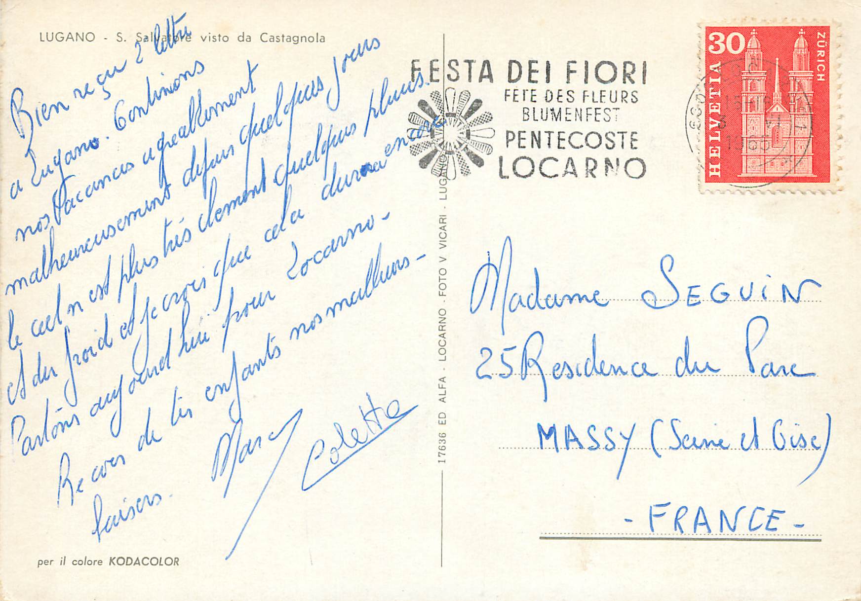 CPM Lugano S Salvatore visto de Castagnola — Rückseite
