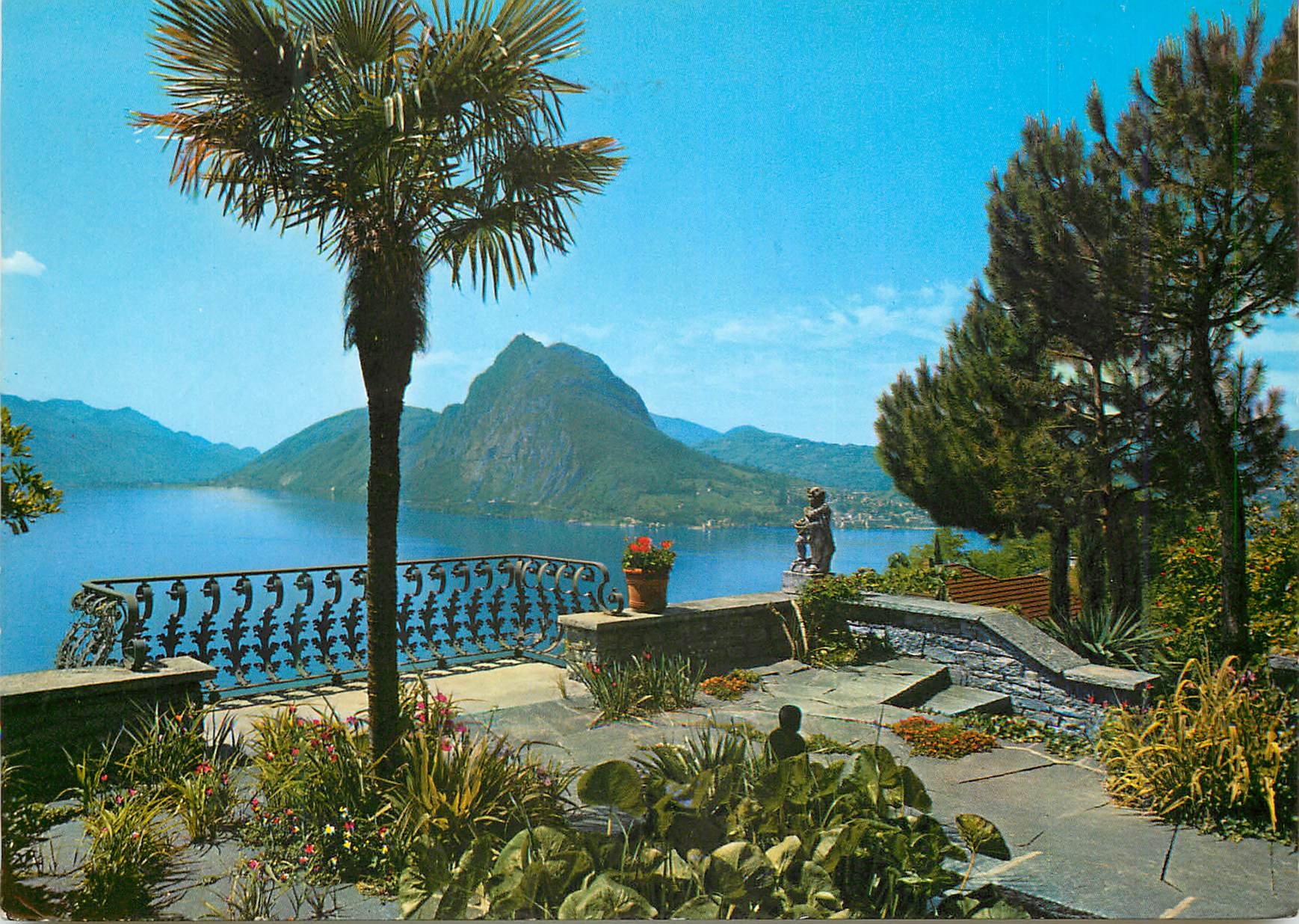CPM Lugano Scorcio panoramico con Monte S Salvatore Vue pertielle avec Mont S Salvatore Teilansicht mit dem S Salvatore 