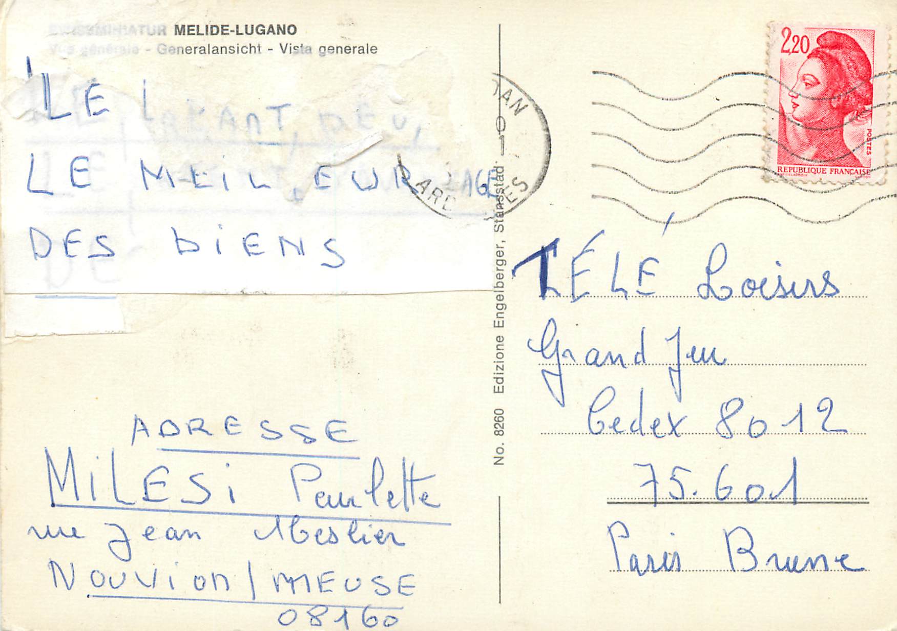 CPM Swissminiatur melide Melide Lugano Generalinsicht Vista generale — Verso