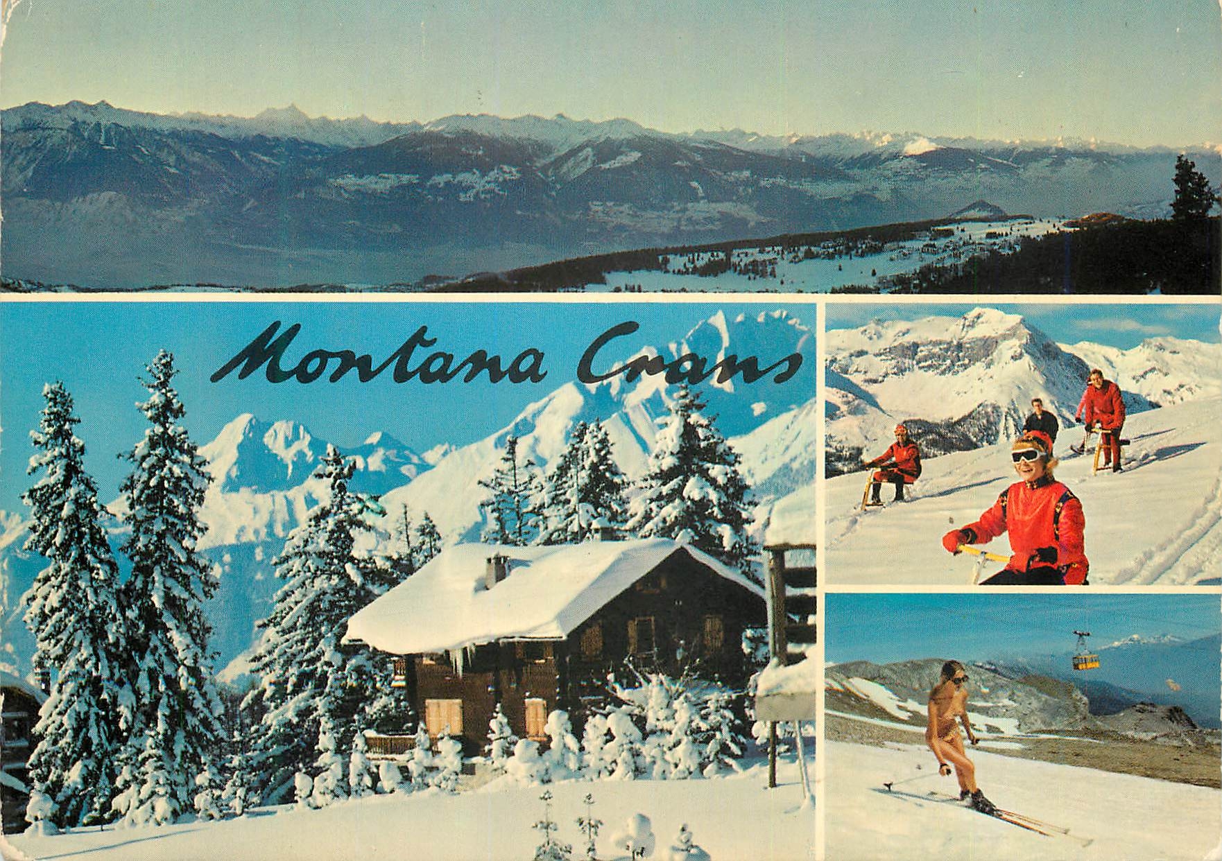CPM Montana Crans Vue panoramique du Haut Plateau au fond les Alpes valaisannes