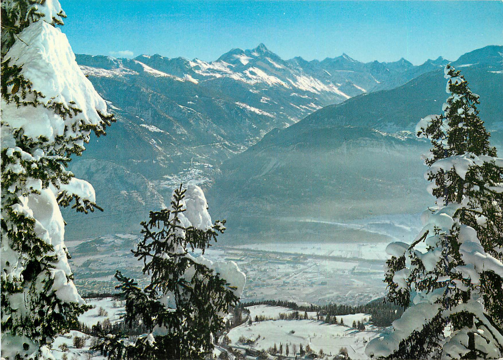CPM Schweiz Suisse Switzerland Montana Crans alt m Vue sur la plaine du Rhone Val d Anniviers et Weisshorn