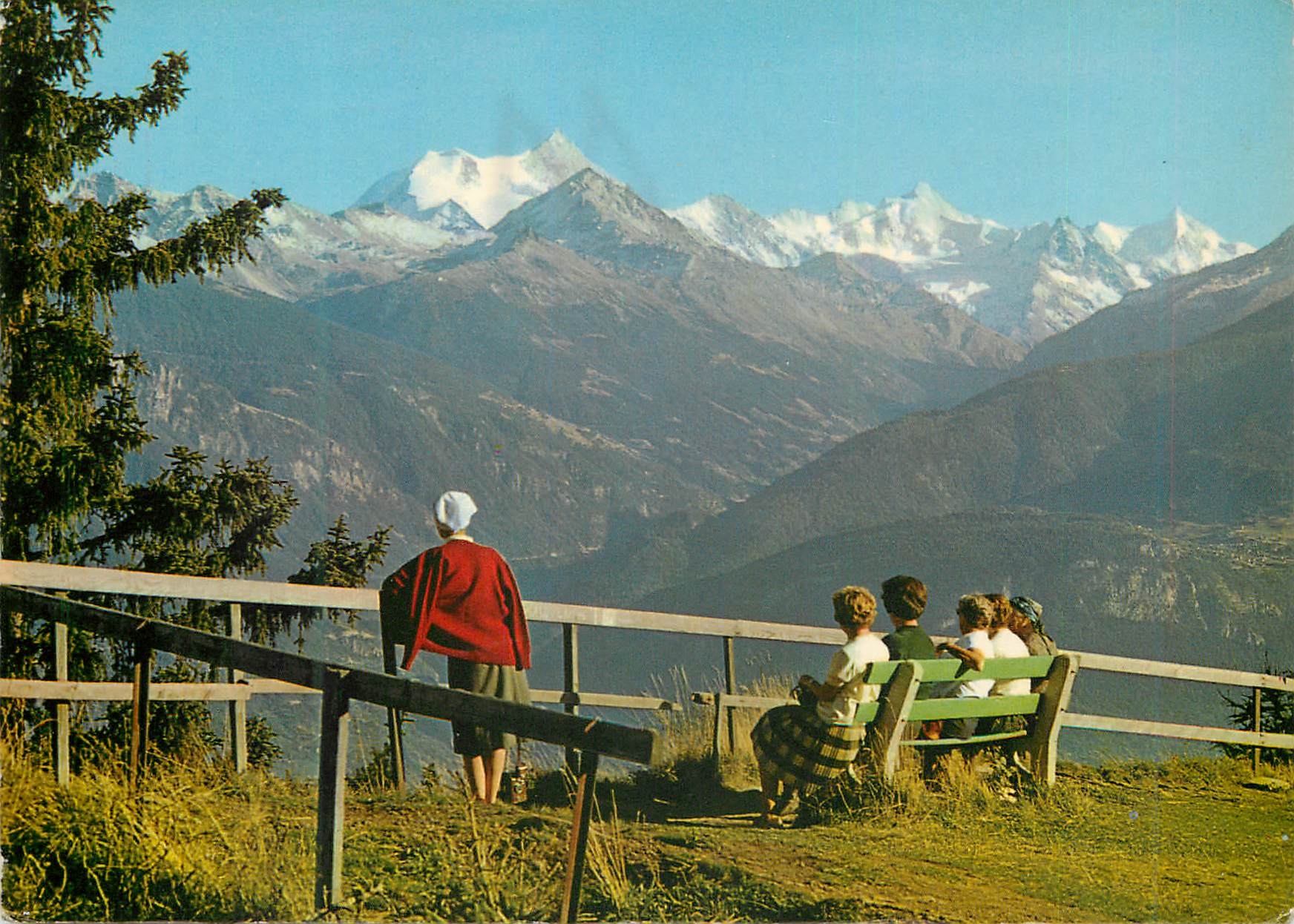 CPM Montana Crans alt Point de vue sur les m Weisshorn m Rothorn de Zinal m Ober Gabelhorn m Photoglob Wehrli S A Zurich