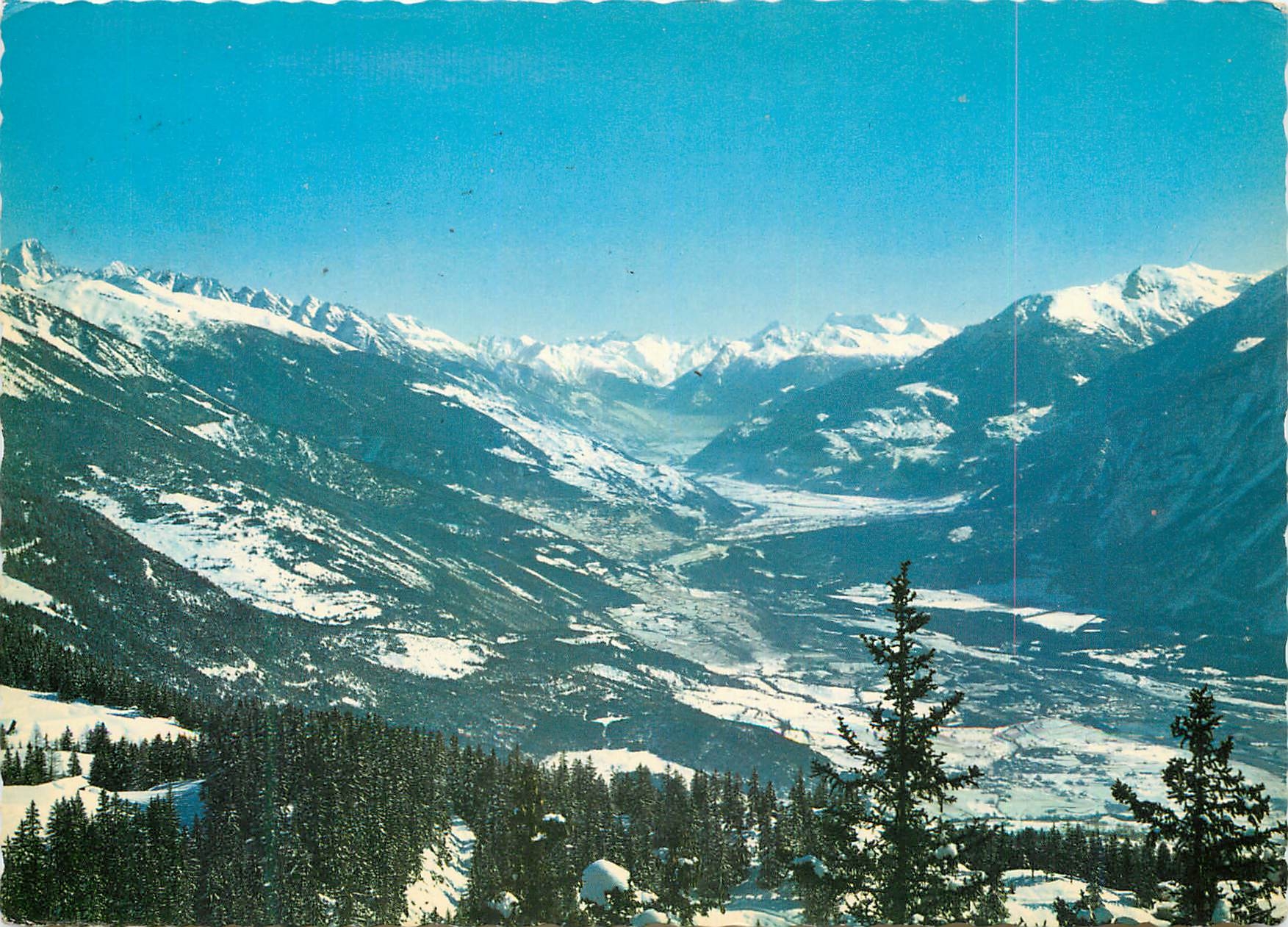 CPM Montana alt m La Vallee du Rhone en hiver vue de Vermala Photoglob Wehrli S A Zurich Vevey
