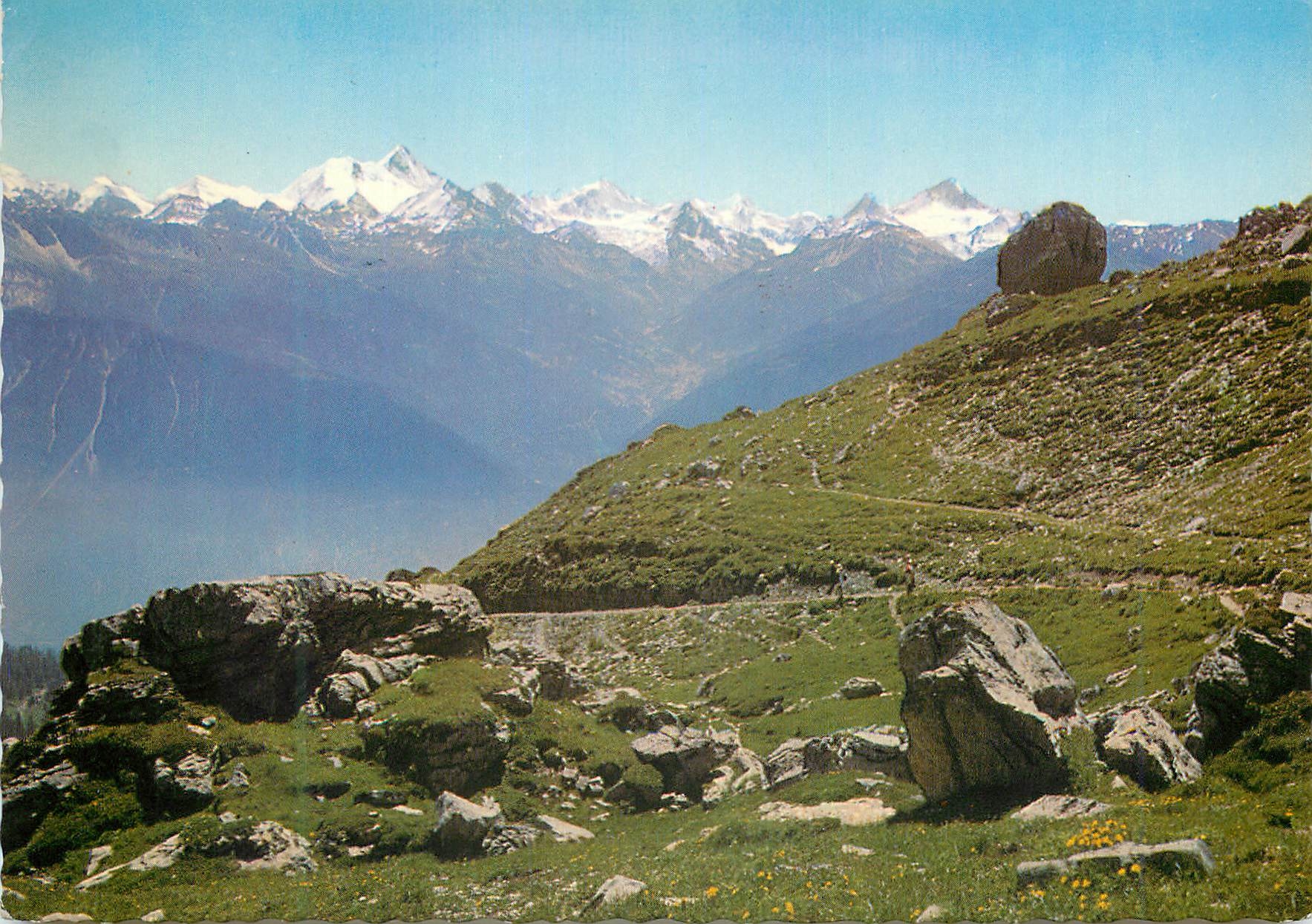 CPM Montana Crans Valais Suisse Environs des Violettes Chemin pour Beltra Lui et Croix d Err