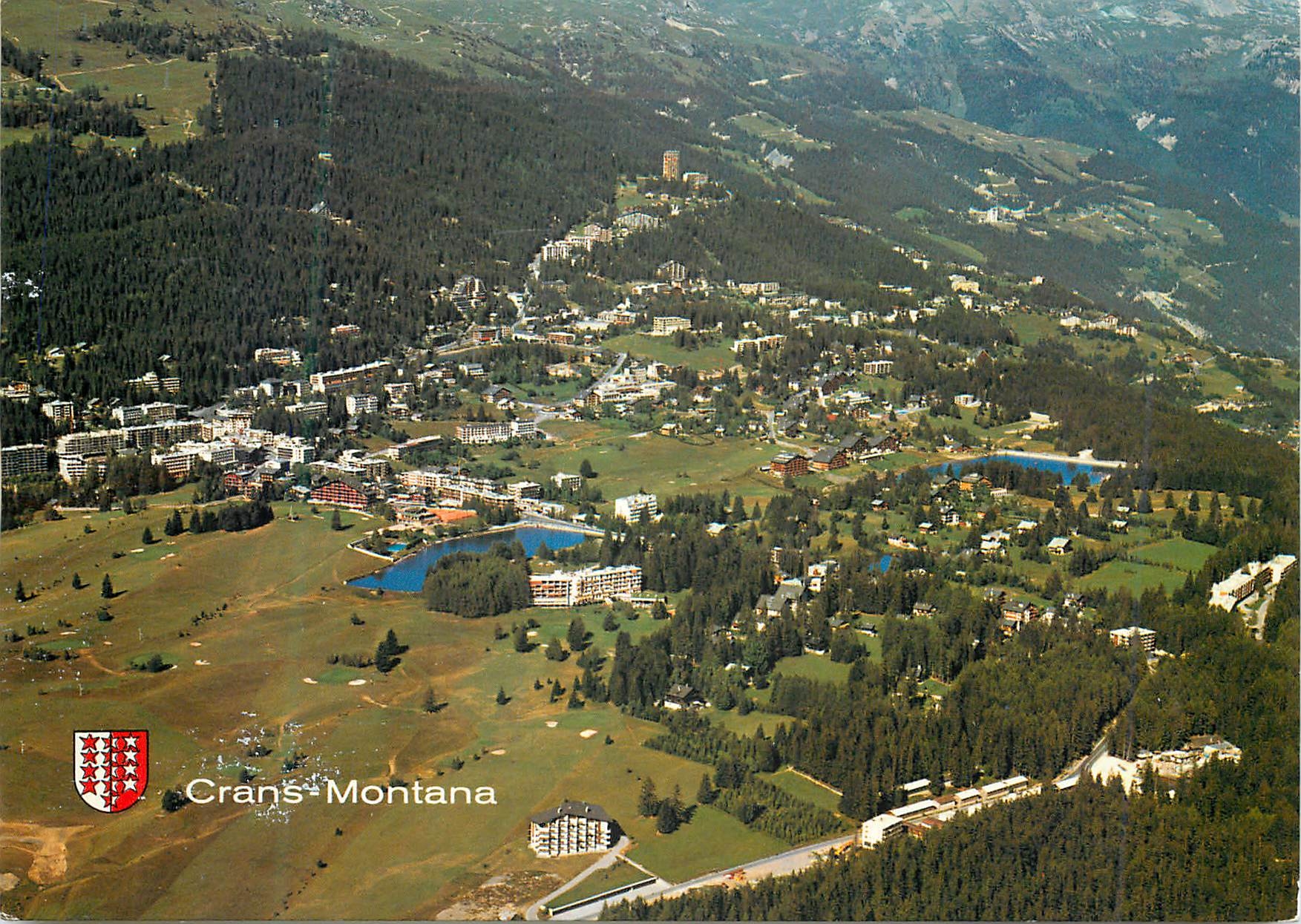 CPM Crans Montana Schweiz Suisse Switzerland Crans Montana Vue aerienne