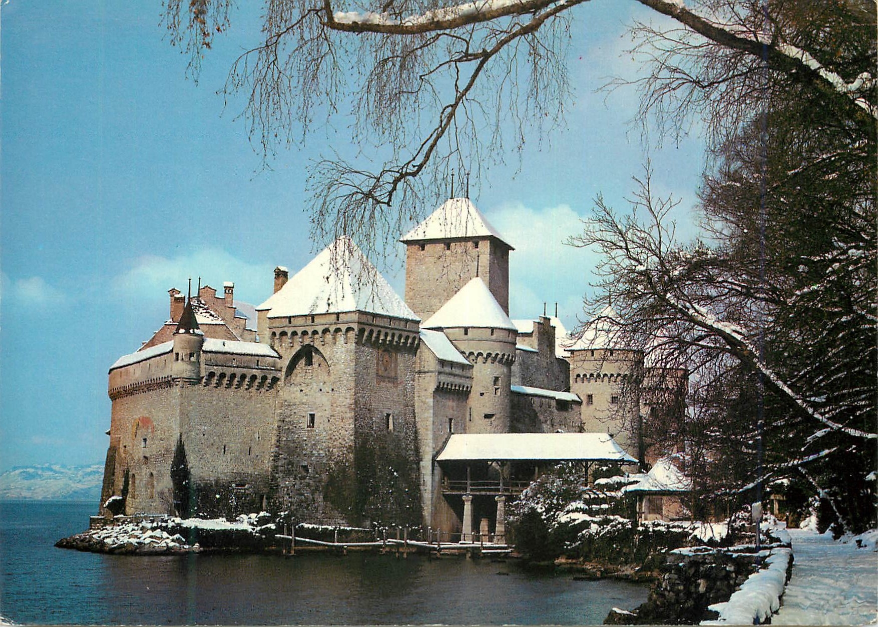 CPM Schweiz Suisse Switzerland Le Chateau de Chillon pres Montreux en hiver Schloss Chillon bei Montreux im Winter