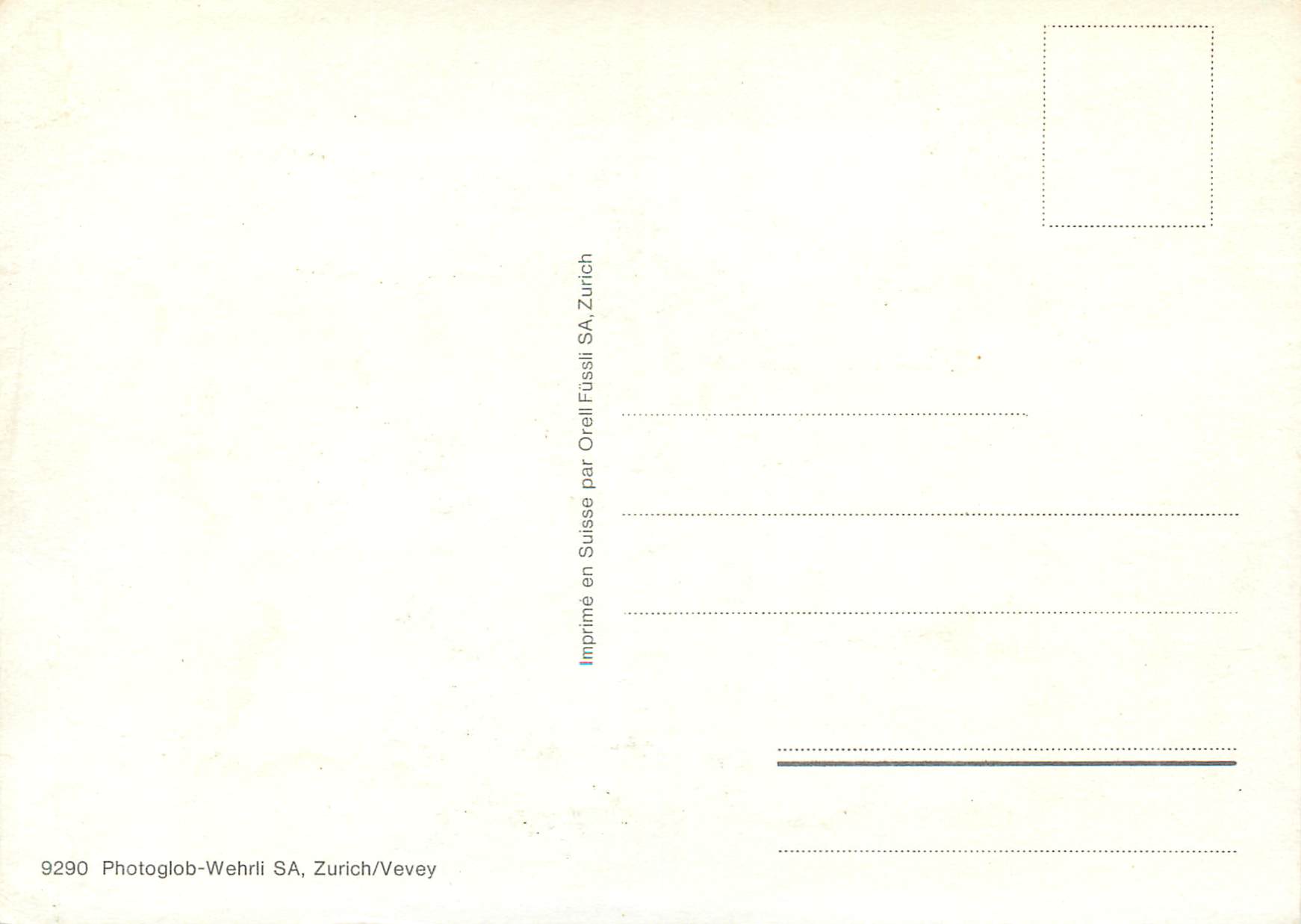 CPM Montreux Photoglob Wehrli S A Zurich Vevey — Rückseite