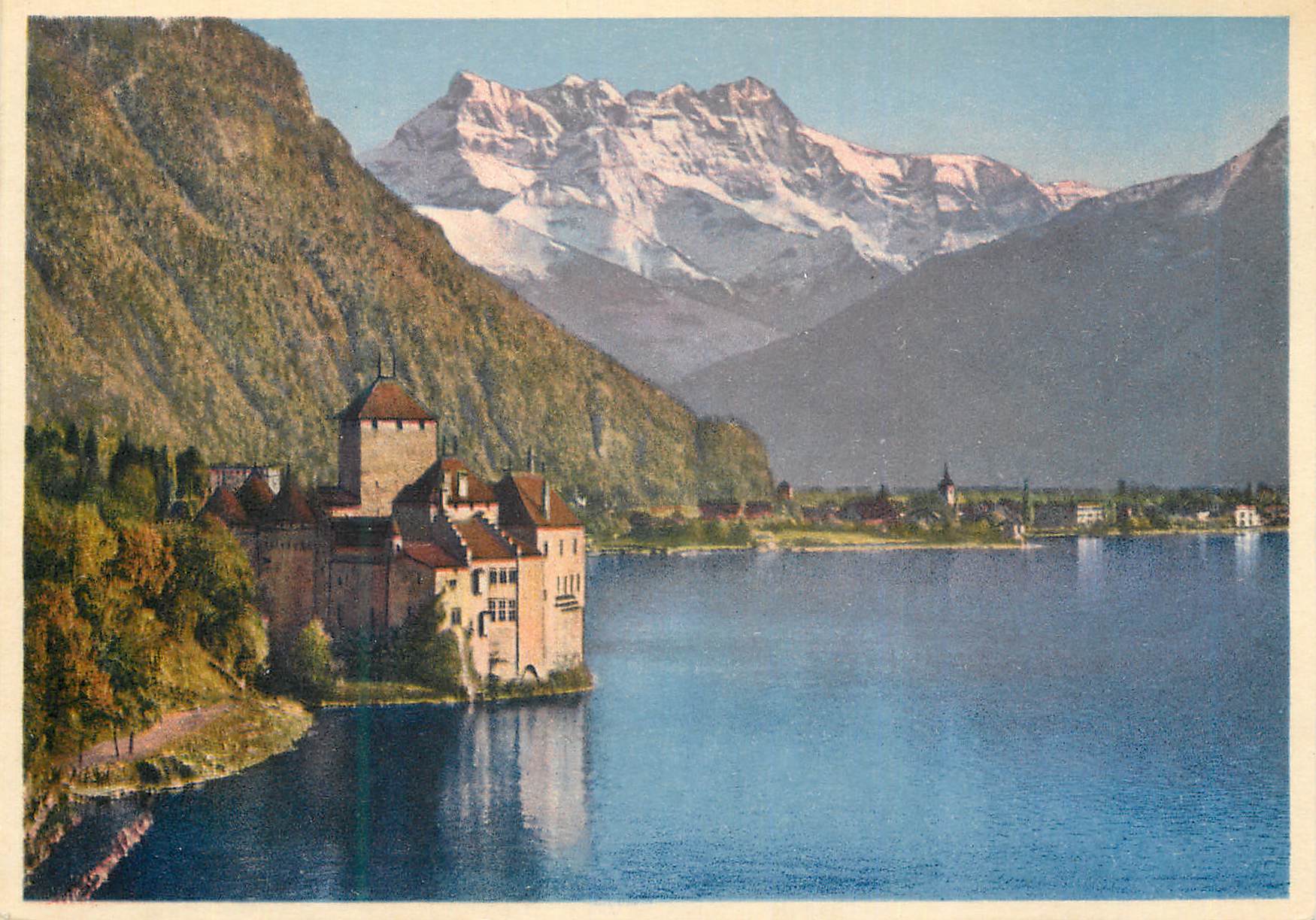 CPM Chateau de Chillon et Dents du Midi alt m Phot Editeur o Sartori Lausanne