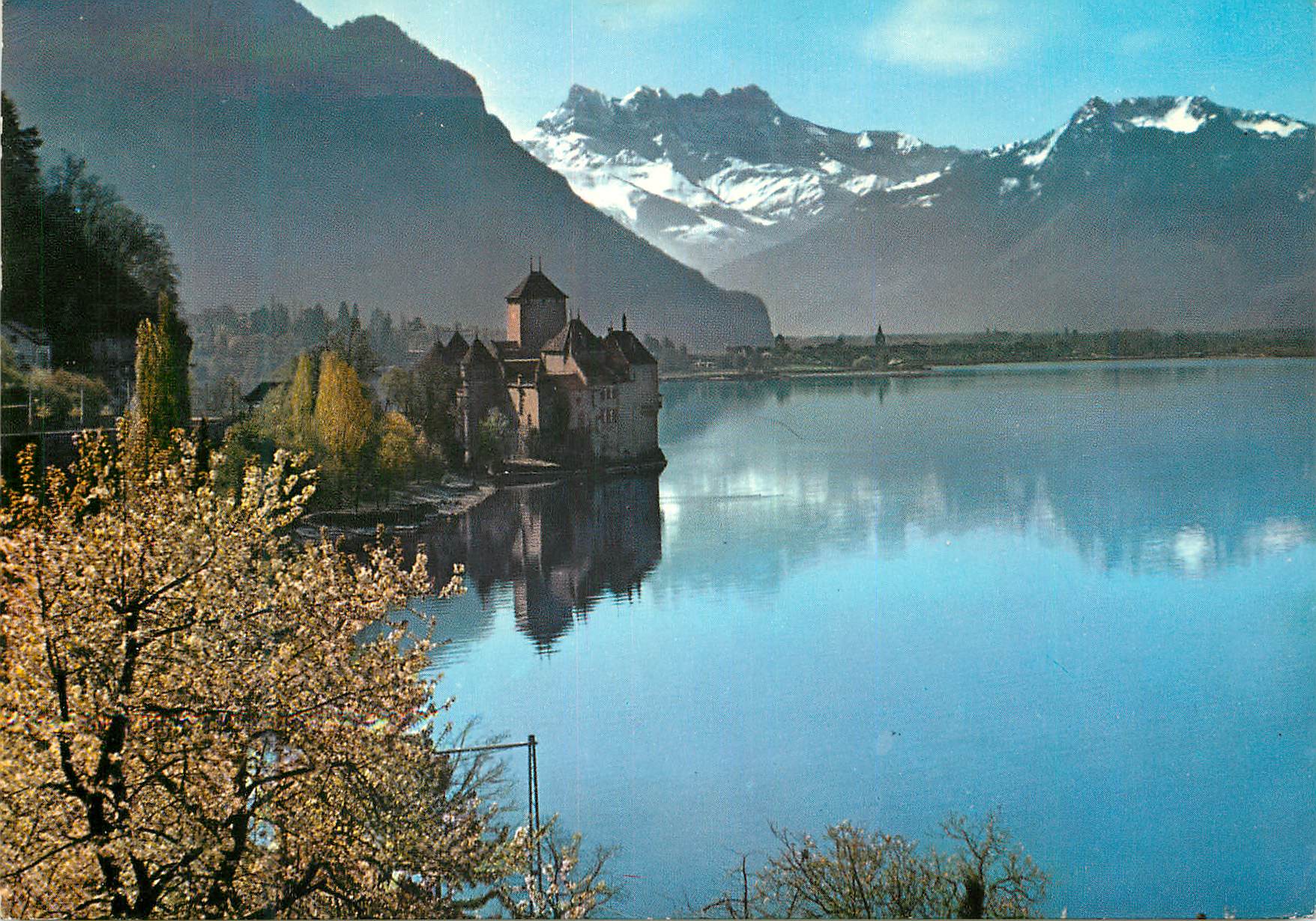 CPM Montreux Lumiere du Matin Le Chateau de Chillon Illuminazione del primo mattino Castello di Chillon Morgenbeleuchtun