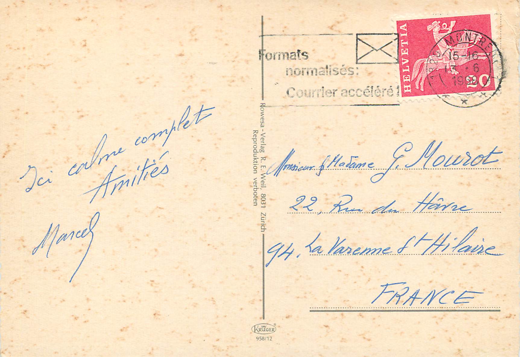 CPM Montreux Liberte et Patrie Helvetia — Rückseite
