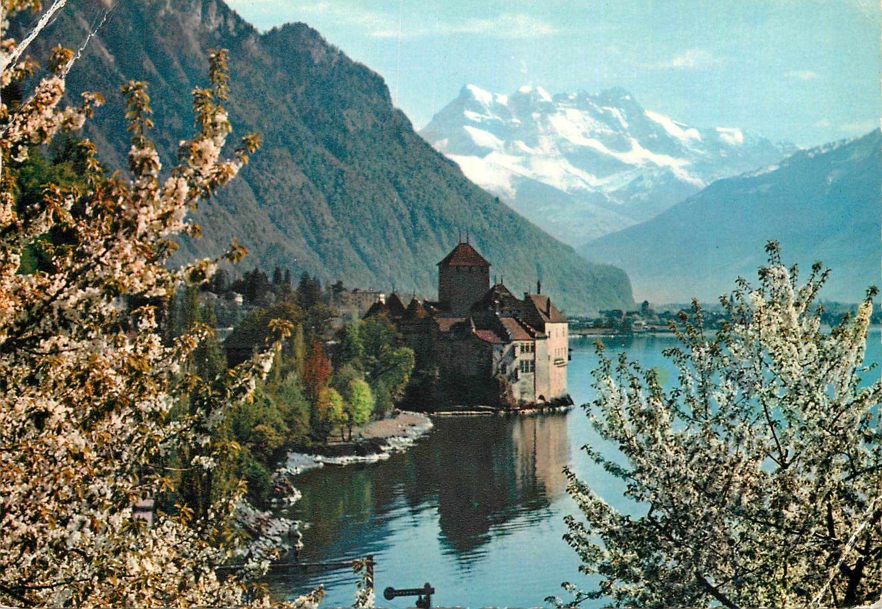 Lac Léman — Le Château de Chillon au Printemps — Éditions Jaeger, Genève
