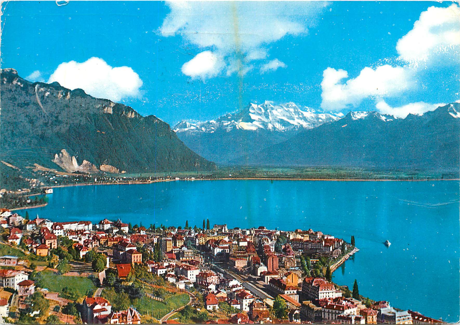 CPM Montreux Territet Panorama avec les Dents du Midi Ansicht und Gebirge Dents du Midi Montreux Septembre Musical