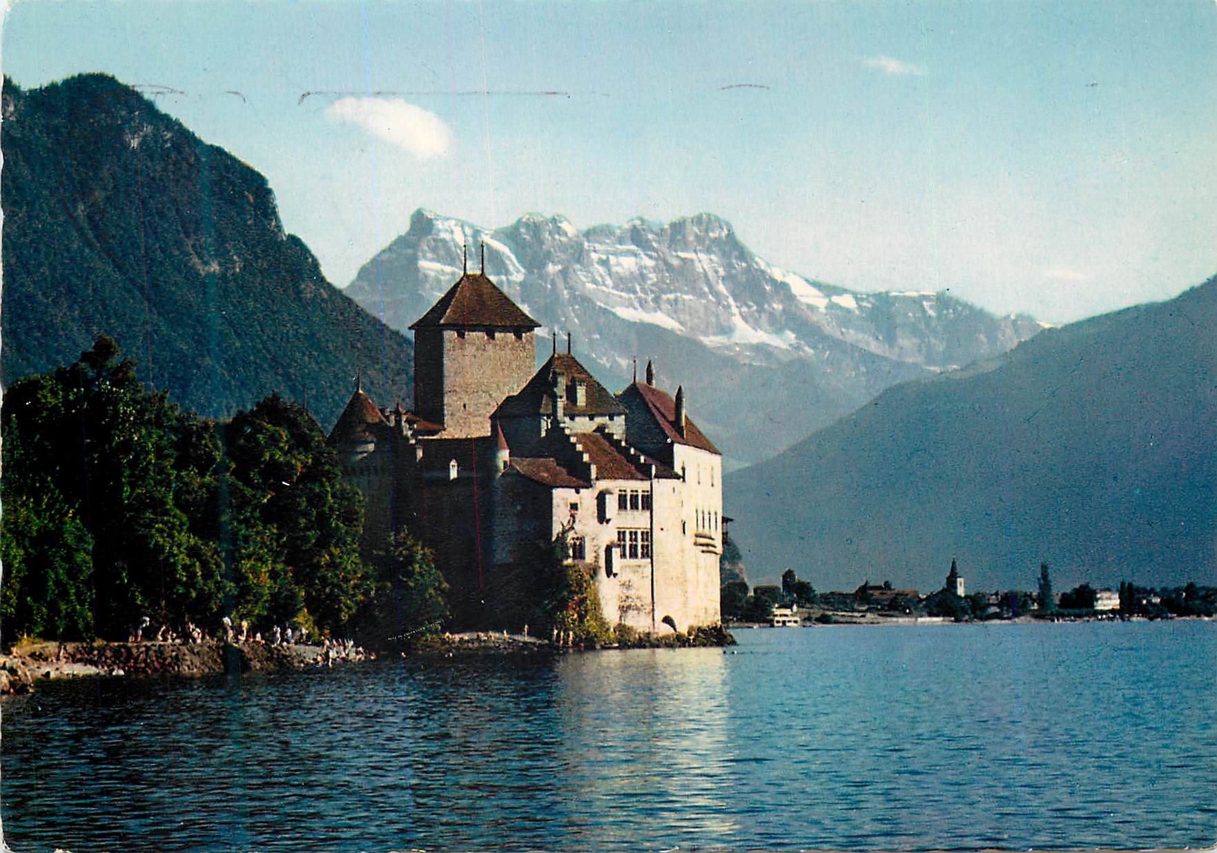 CPM Lac Leman Le Chateau de Chillon et les Dents du Midi Montreux Septembre Musical Helvetia