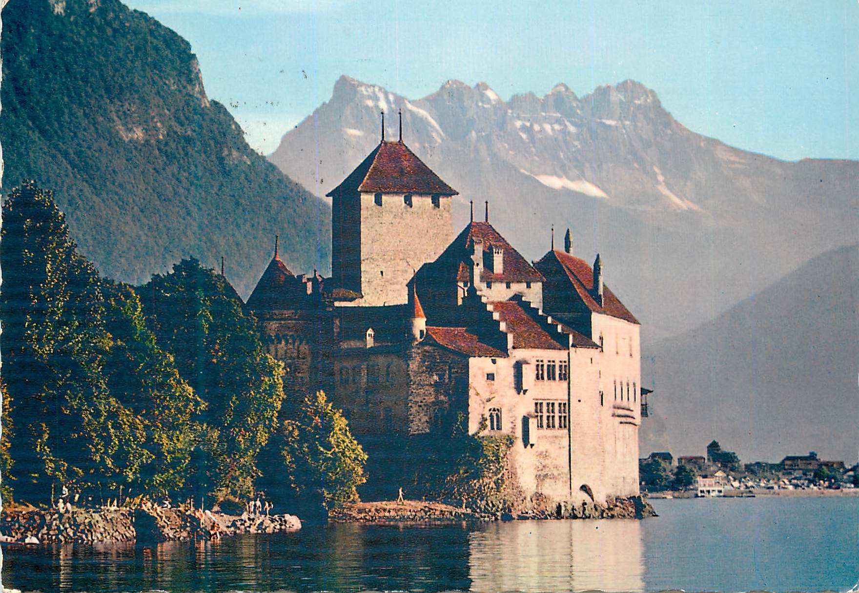 CPM Lac Leman Le Chateau de Chillon et les Dents du Midi Comptoir Suisse Luasanne 10 25 Sept 1960 Helvetia Zurich