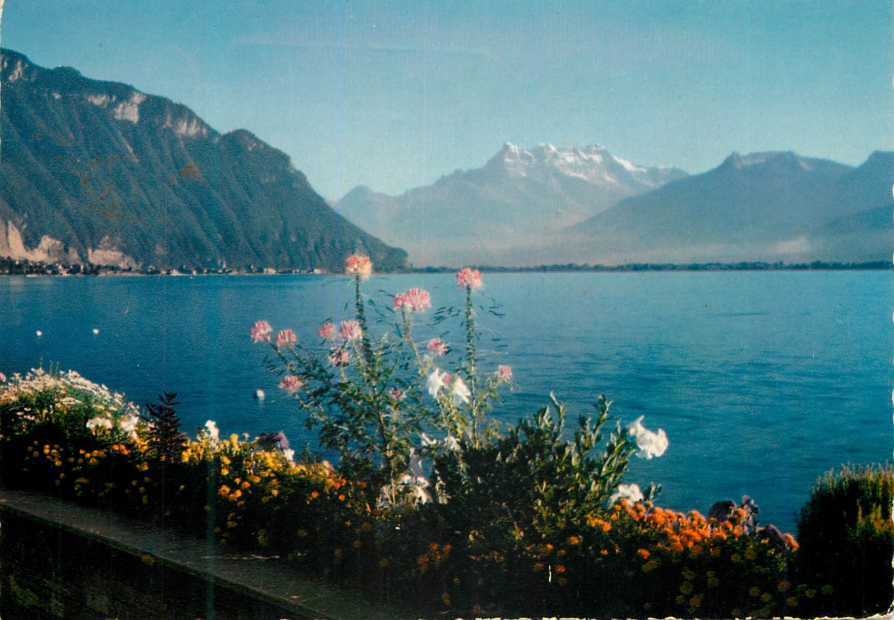 CPM Montreux Chillon Le Quai et les Dents du Midi Bons Solaires Economie Saine Helvetia Zurich