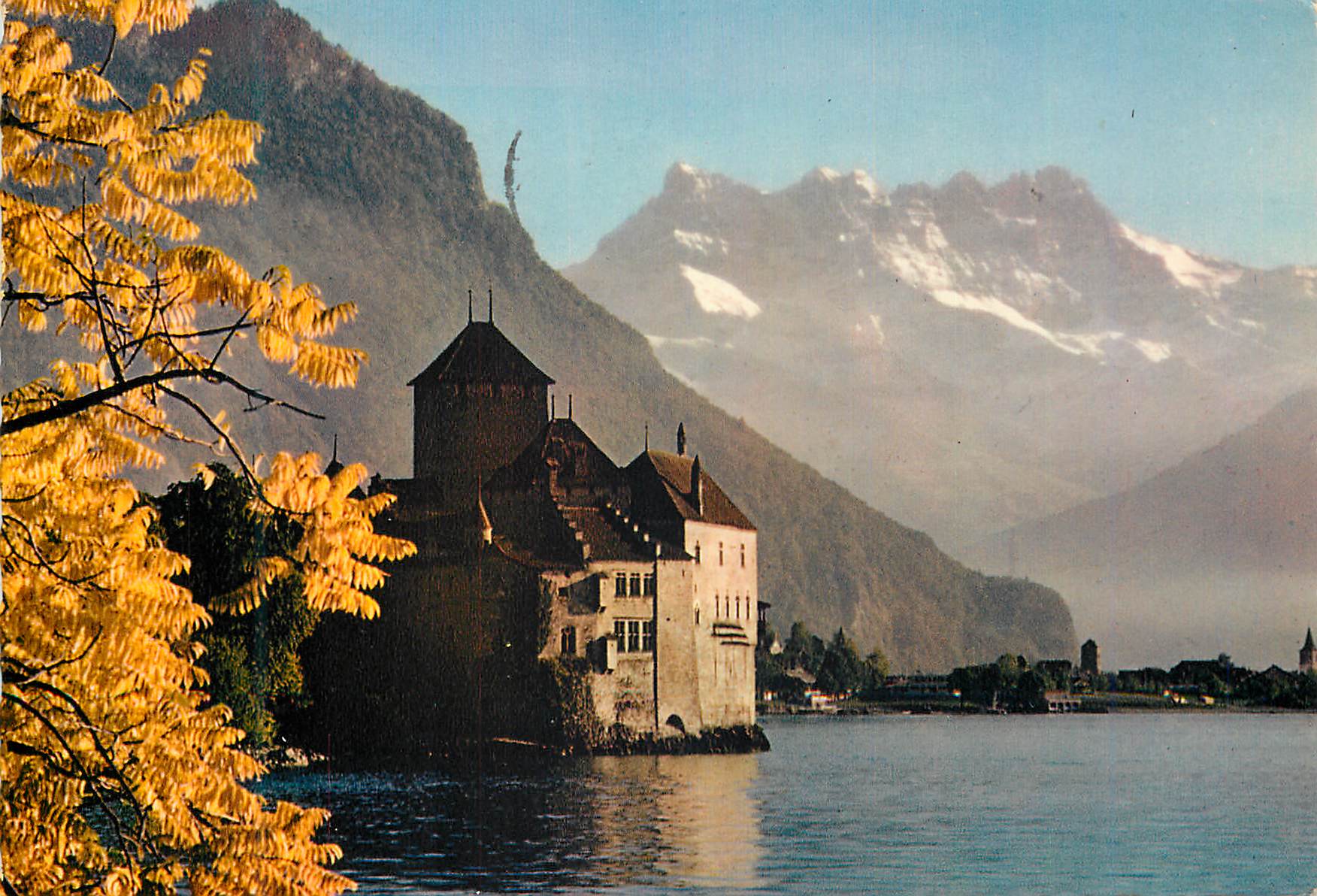 CPM Lac Leman Le Chateau de Chillon et les Dents du Midi Montreux Septembre Musical Helvetia