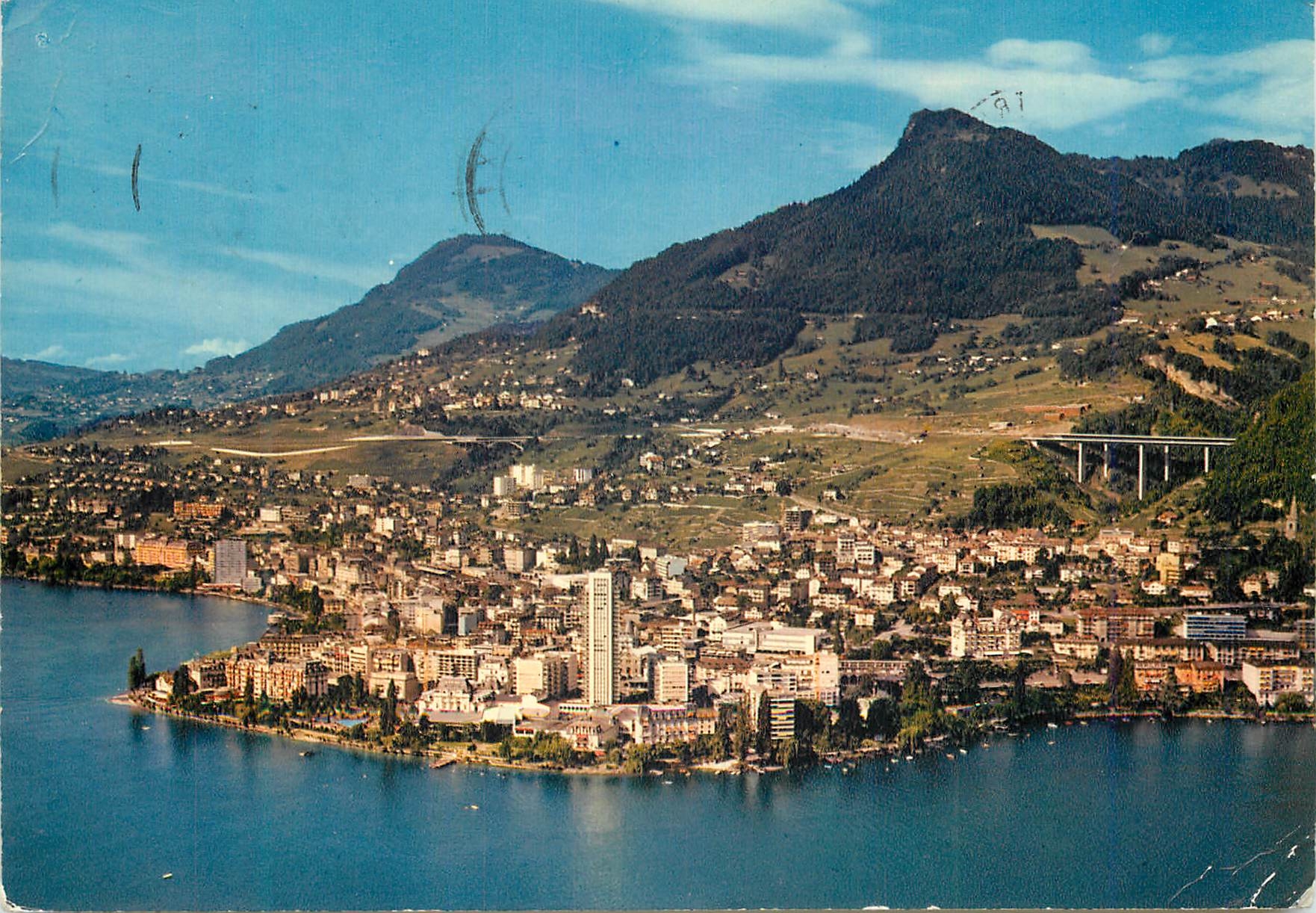 CPM Montreux Vue aerienne Ondes Ultra Dourtes reception radio amelioree