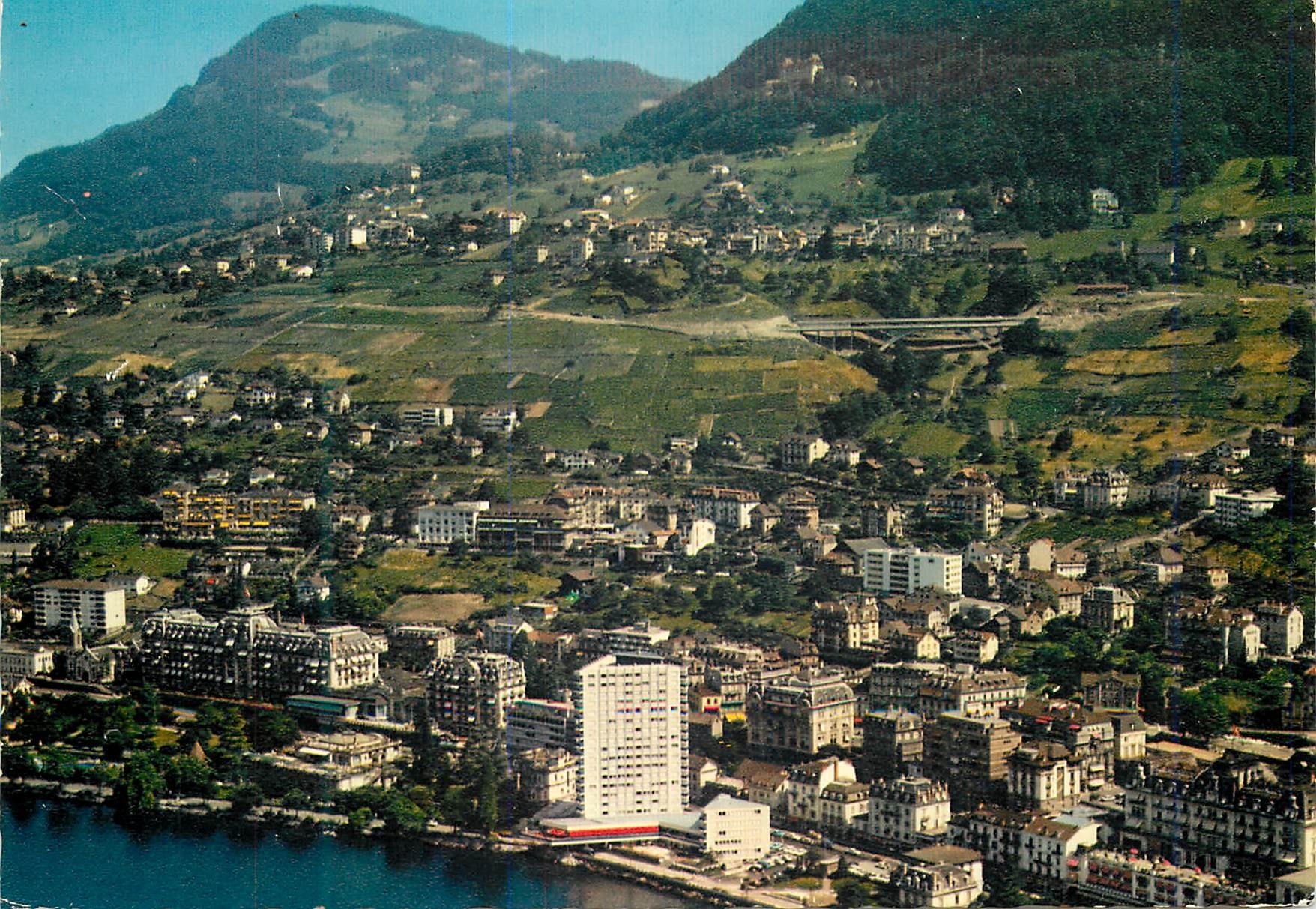 CPM Montreux Chernex Vue Aerienne Iris Mexichrome Helvetia