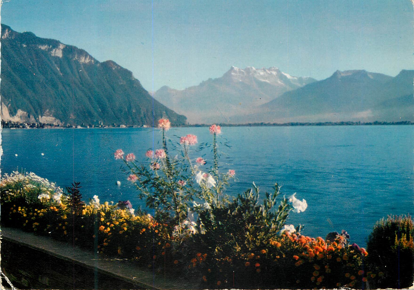 CPM Montreux Chillon Le Quai et les Dents du Midi Helvetia