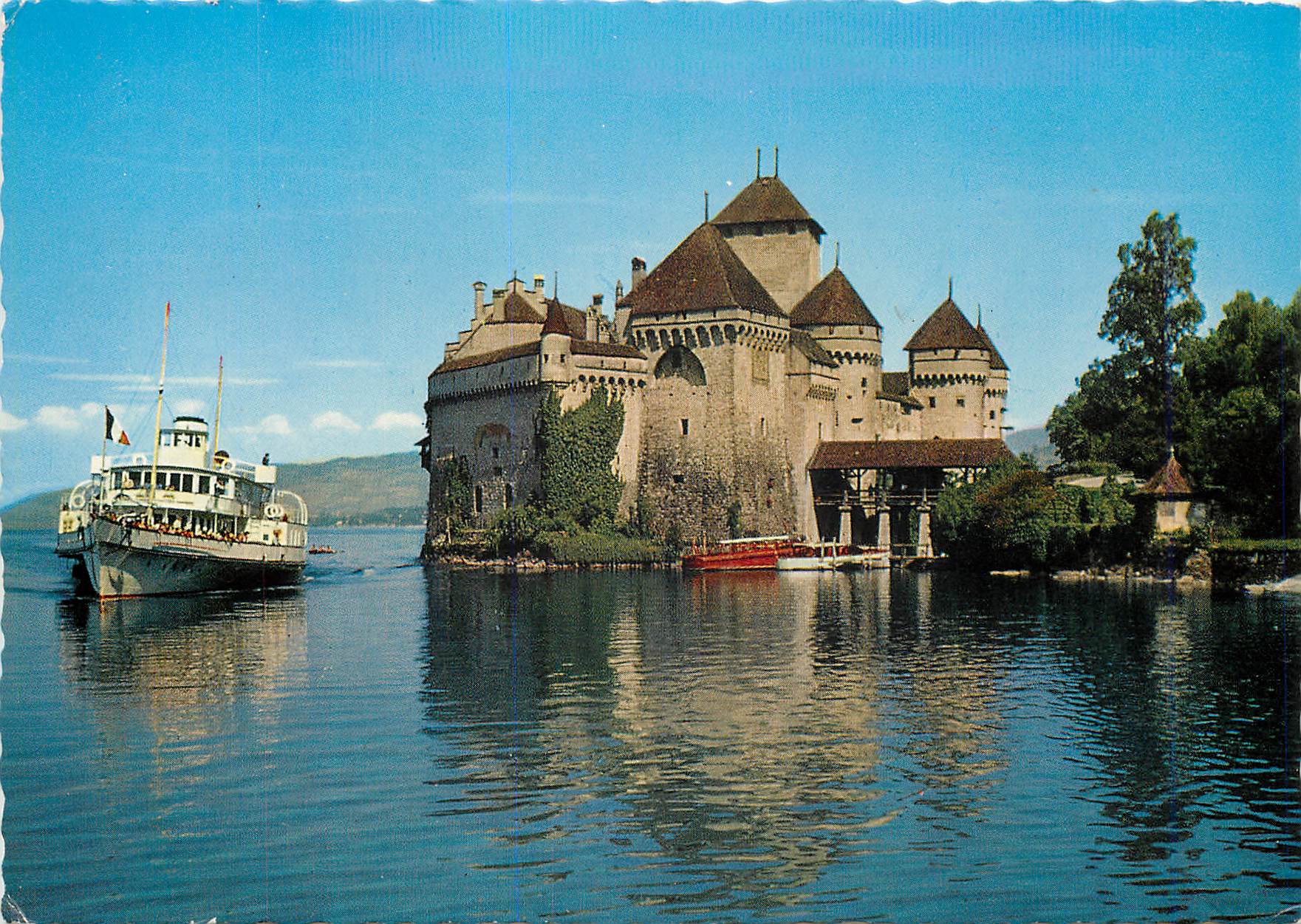 CPM Chateau de Chillon Schloss Chillon Castello di Chillon Reproduction interdite Imprime en Suisse Linda Color couleurs