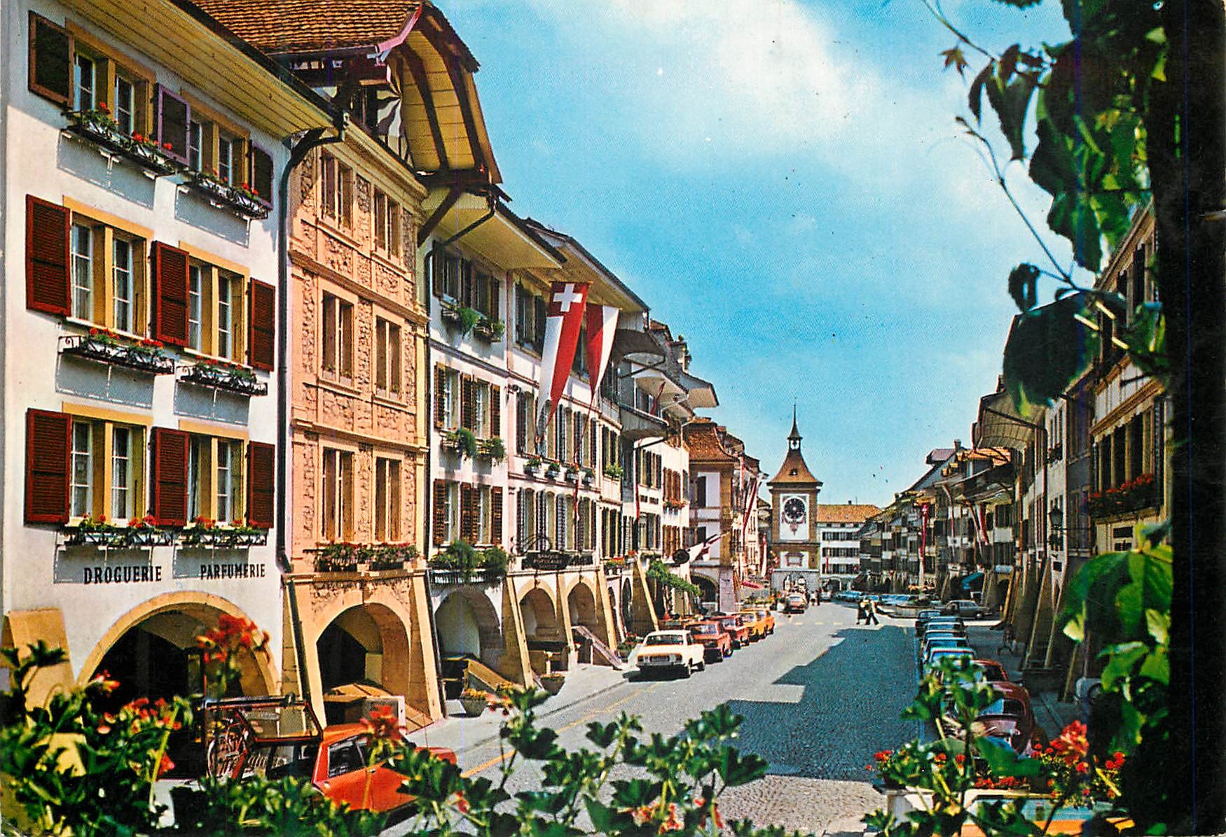CPM Murten Morat Hauptgasse Grand Rue Helvetia Editions R Jeanneret Danner La Chaux de Fonds
