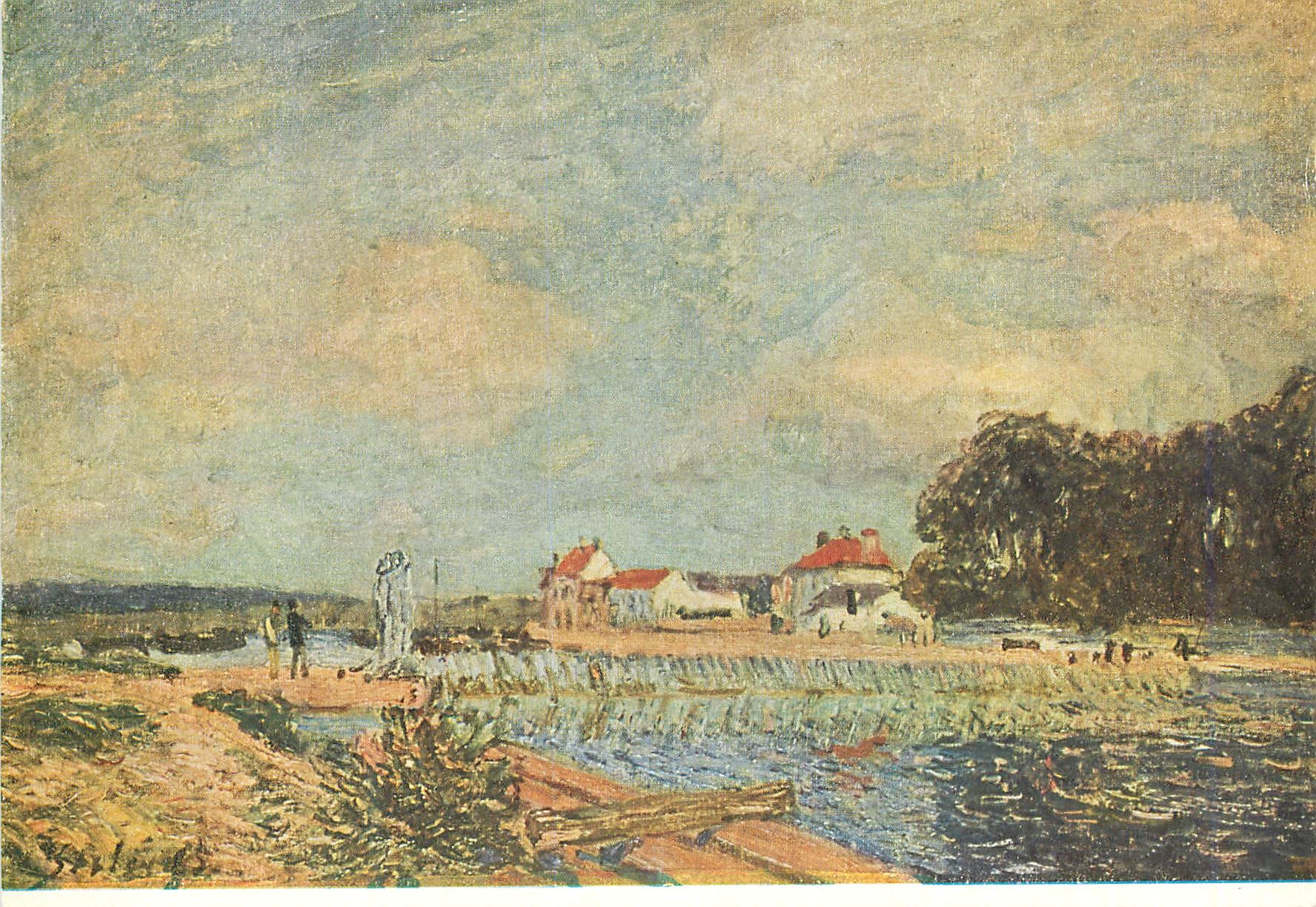 CPM A Sisley Le barrage Der damn La diga La presa Musee d Art et d Histoire Geneve Suisse