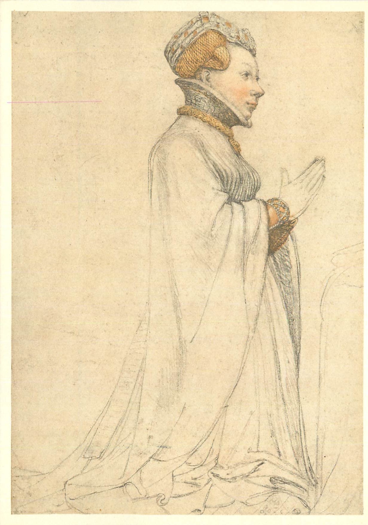 CPM Hans Holbein d J Die Grabstatue der Herzogin von Berry in Bourges La Statue funeraire de la Duchesse de Berry a Bour