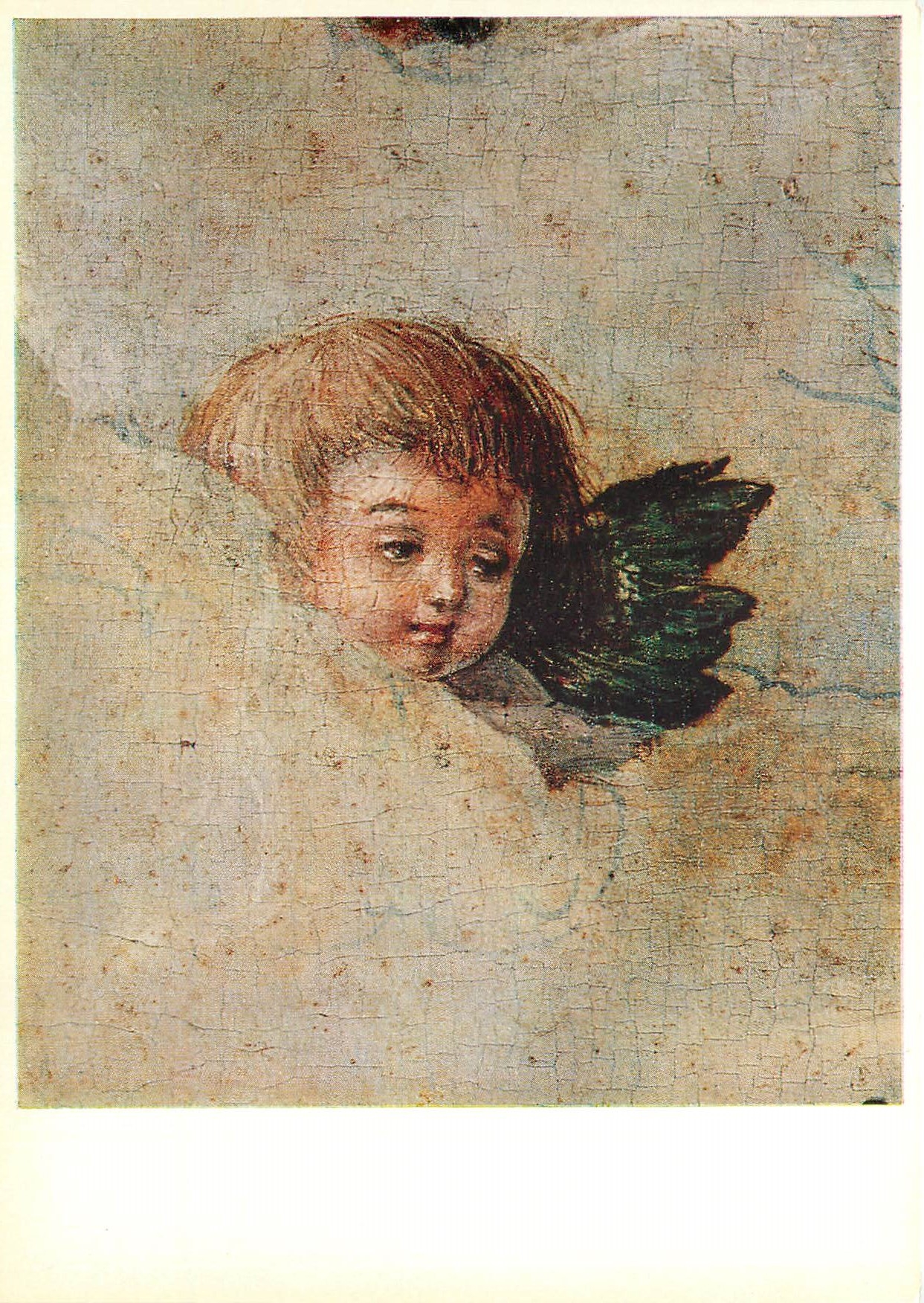 CPM Ambrosius Holbein um Engelskopf Aussehnitt aus Christus bei Gottvater Furbitte einlegend Kunstmuseum Basel