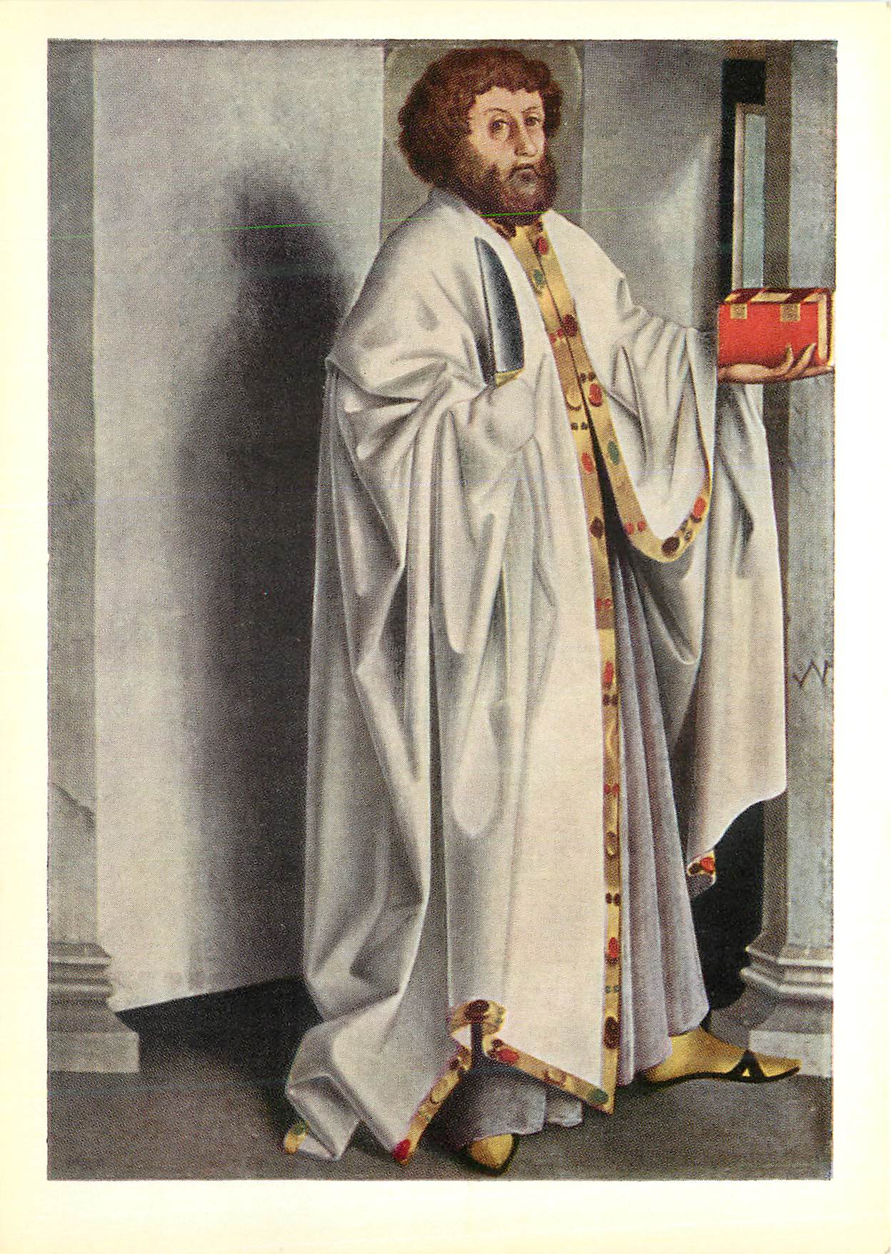 CPM Konrad Witz Der hl Bartholomaus St Barthelemy St Bartholomew Kunstmuseum Basel Verlag Offentliche Kunstsammlung Base