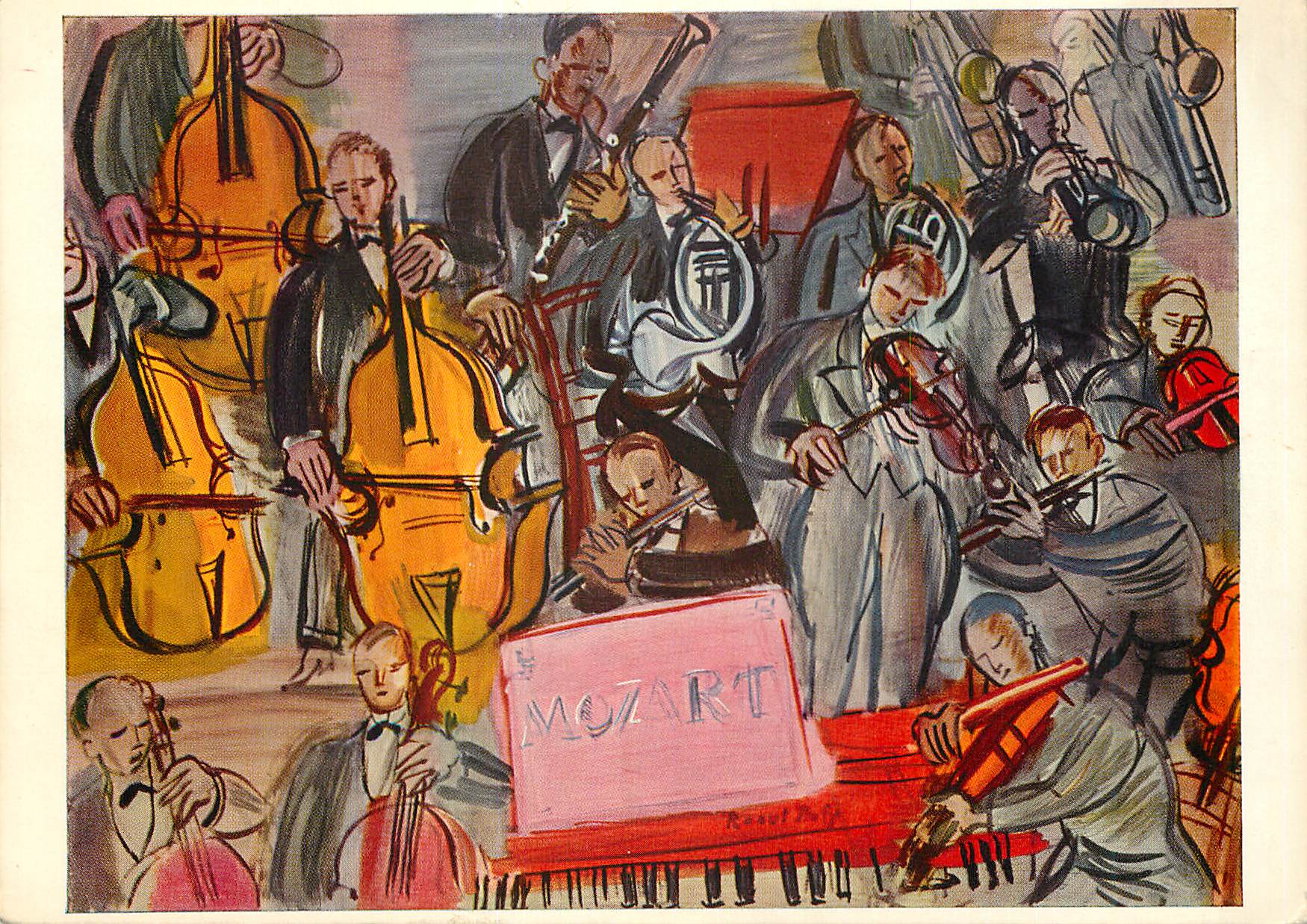 CPM Raoul Dufy Mozart Concerto Privatbesitz Collection privee Imprime en Suisse