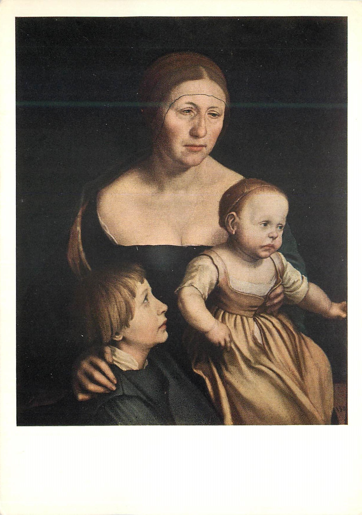 CPM Hans Holbein d J Bildnis von Holbeins Frau mit den zwei altesten Kindern Kunstmuseum Basel Druck Birkhauser Basel