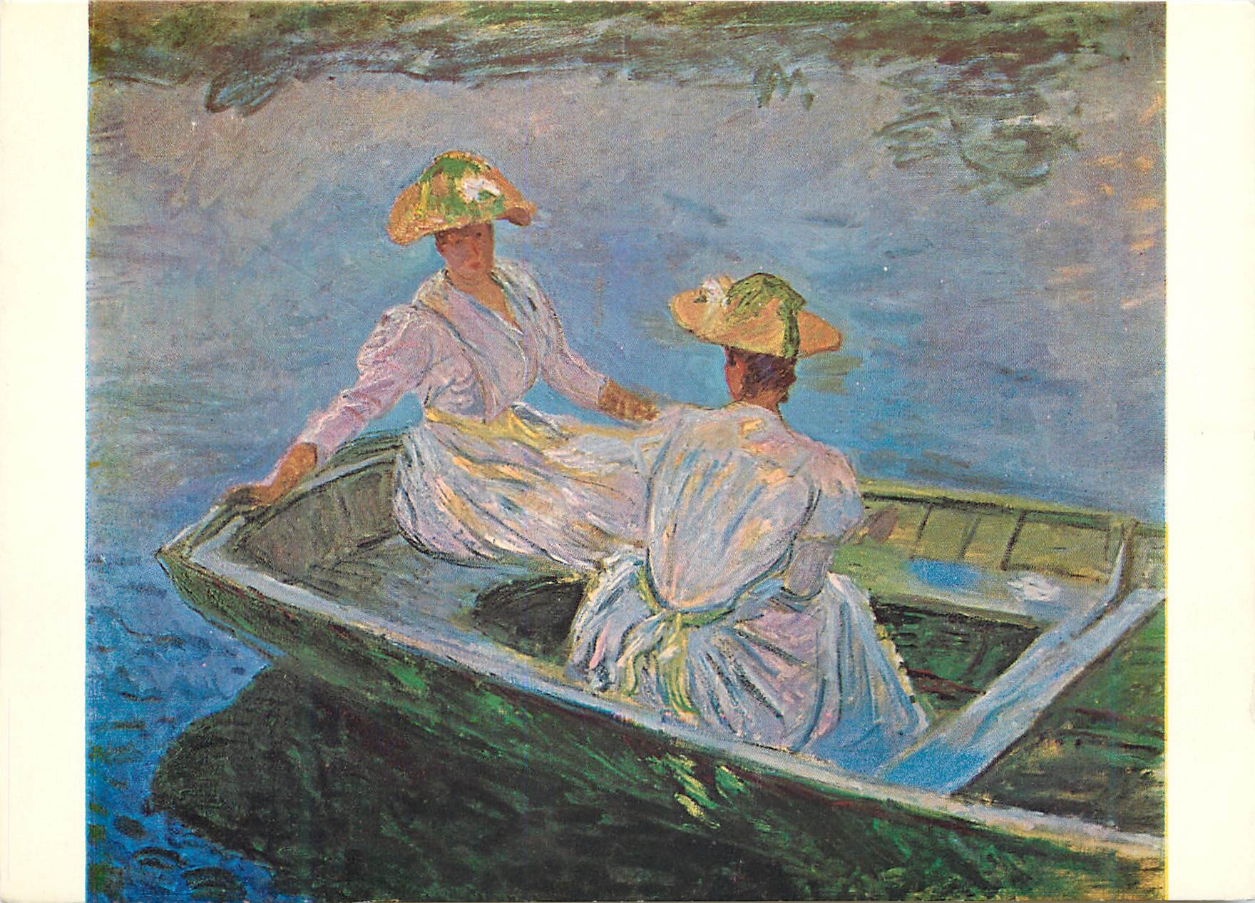 Deux femmes dans une barque — œuvre de Claude Monet — Éditions Albert Skira