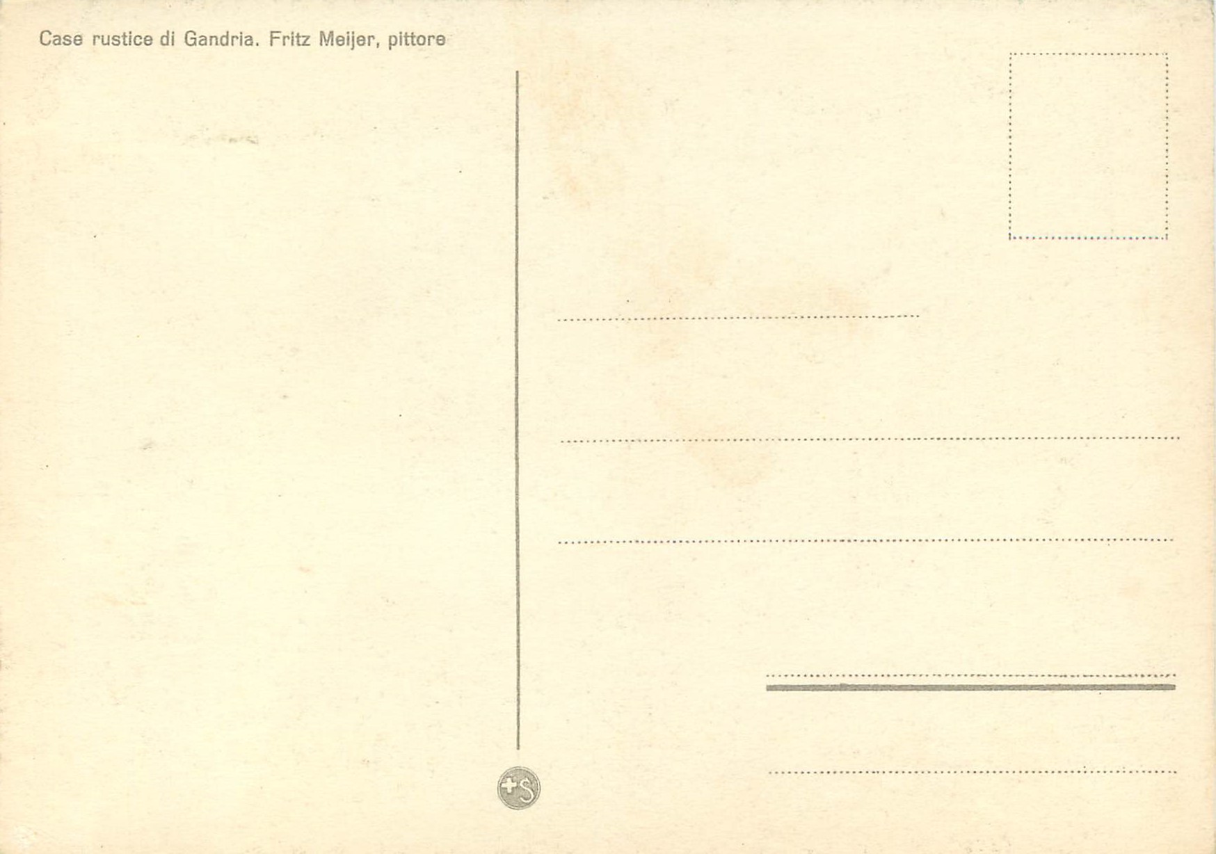 CPM Case rustice di Gandria Fritz Meijer pittore — Verso