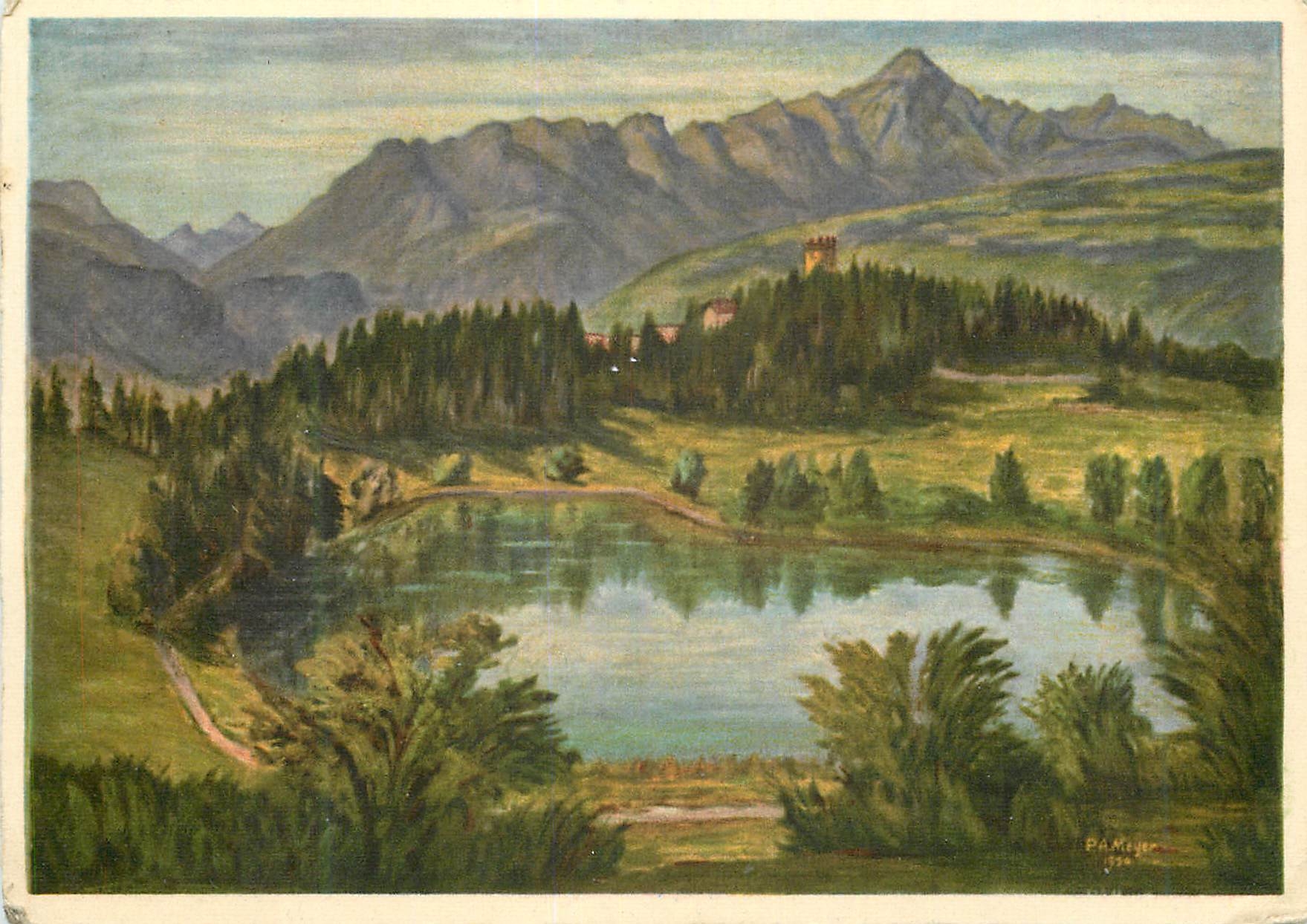 CPM P A Meyer Zurich Canovasee und Piz Beverin Grabb Imprime en Suisse