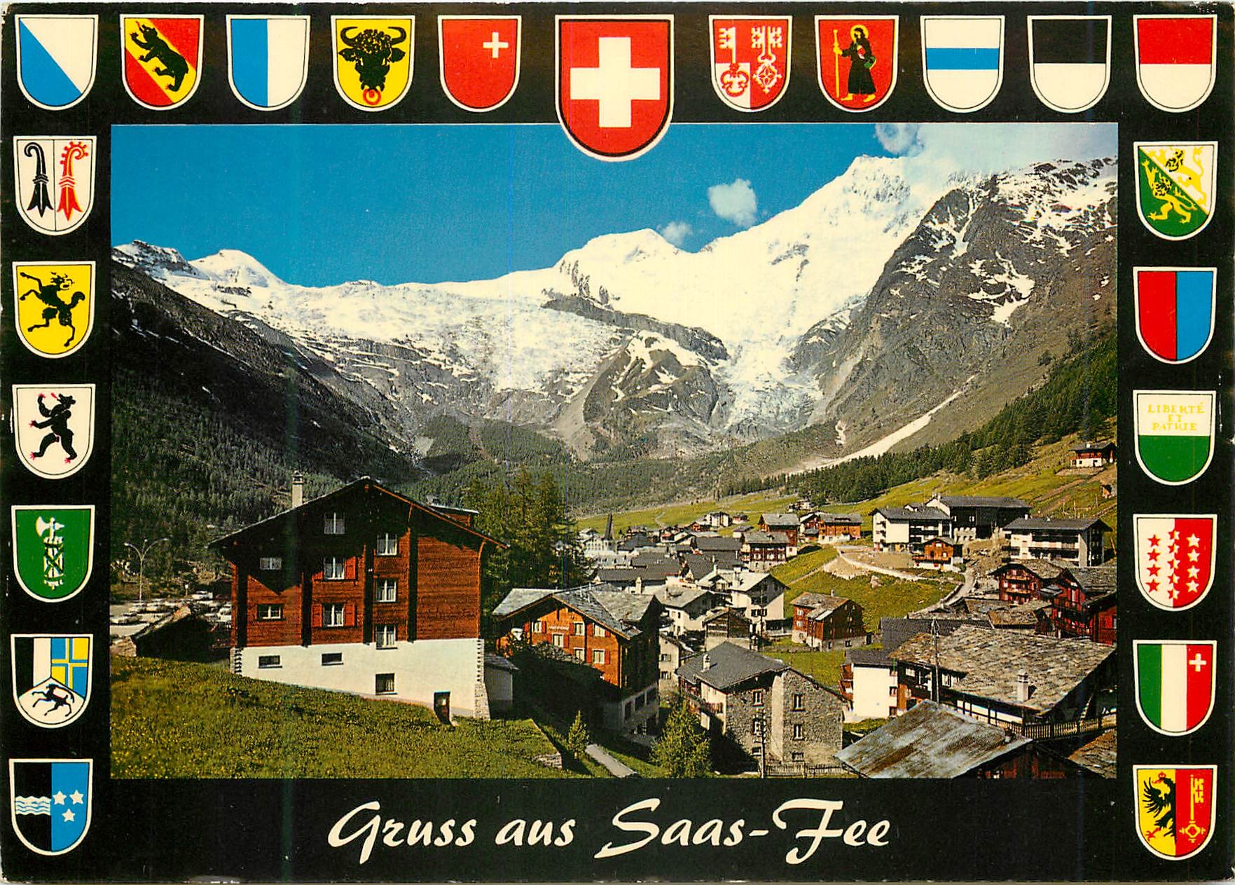CPM Gruss aus Saas Fee Saas Fee mit Allalinhorn Feegletscher Alphubel und Taschhorn